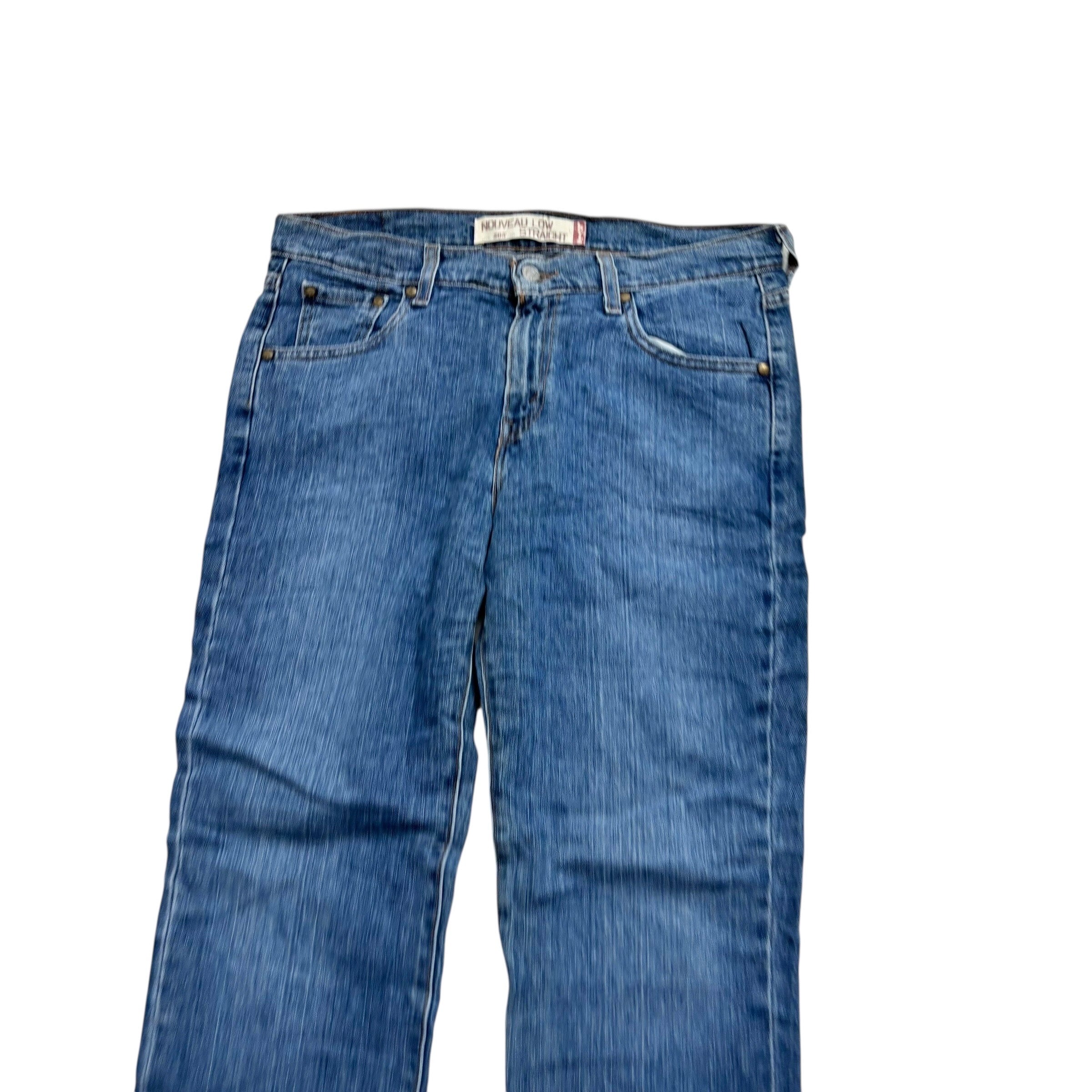 Levis 505 Jeans W34 L30 Womens Regular Straight Mid Blue Stretch Vintage (E)