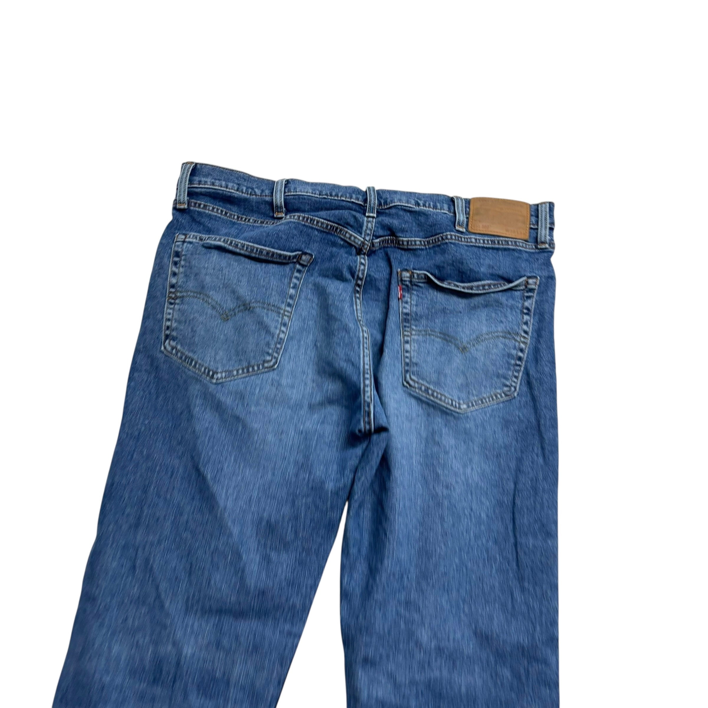 Levis 502 Jeans W38 L34 Mens Mid Blue Regular Tapered Fit Stretch Denim (E)