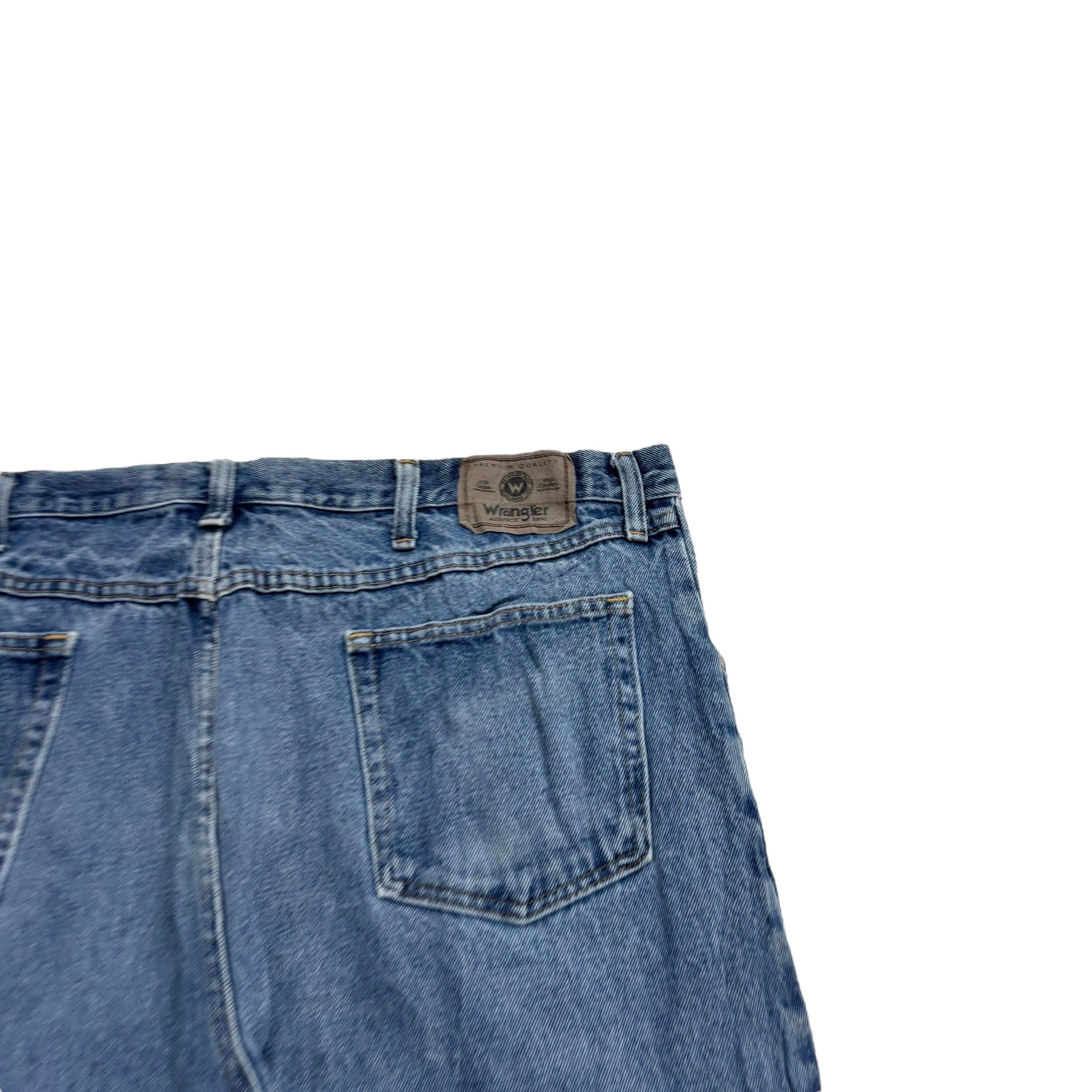 Wrangler Jeans W42 L30 Mens Mid Blue Regular Straight Fit Vintage Denim (E)