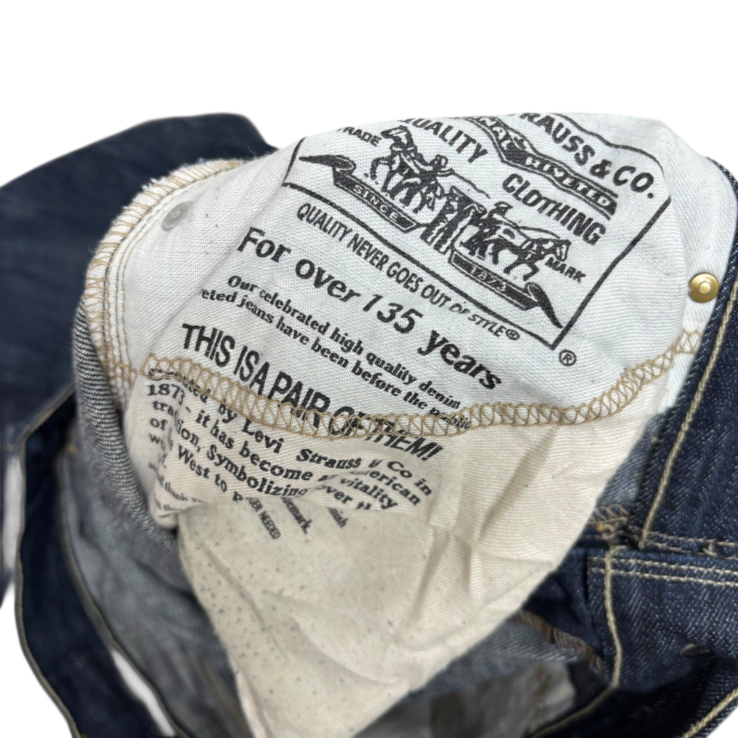 Levis 514 Jeans W36 L32 Mens Dark Blue Regular Straight Fit Vintage Denim (E)