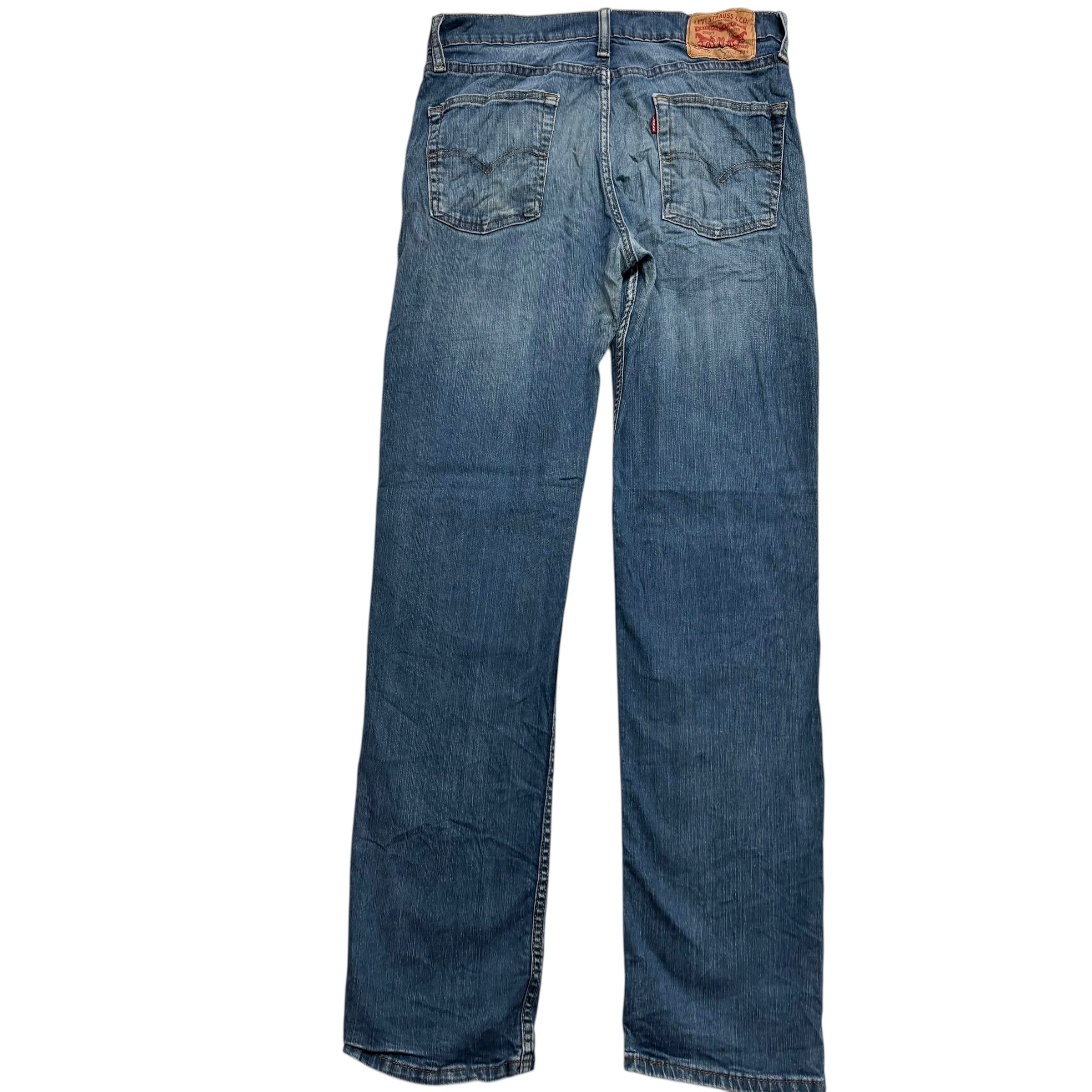 Levis 514 Jeans W32 L34 Mens Mid Blue Regular Straight Fit Stretch Denim