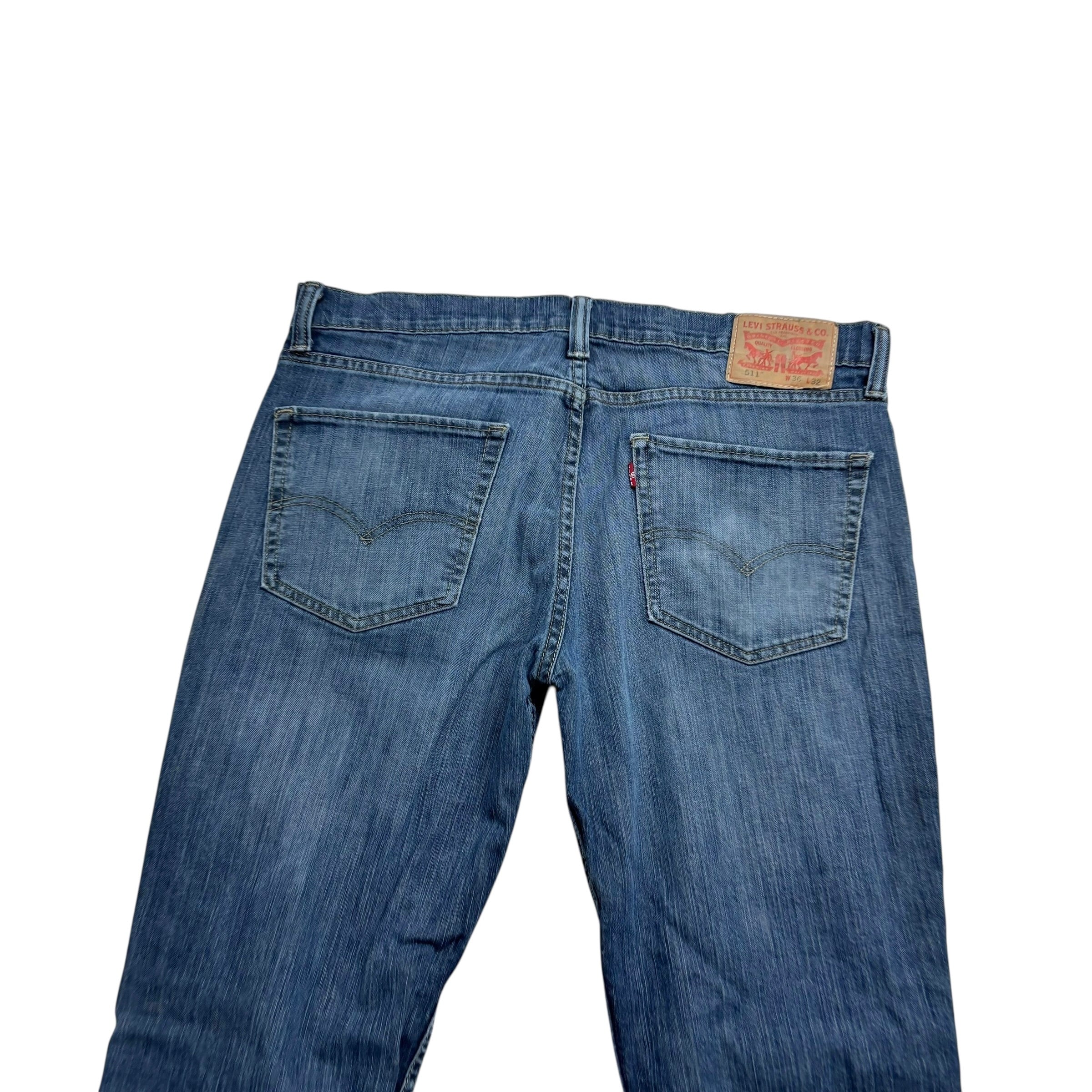 Levis 511 Jeans W36 L32 Mens Dark Blue Slim Fit Stretch Denim (F)