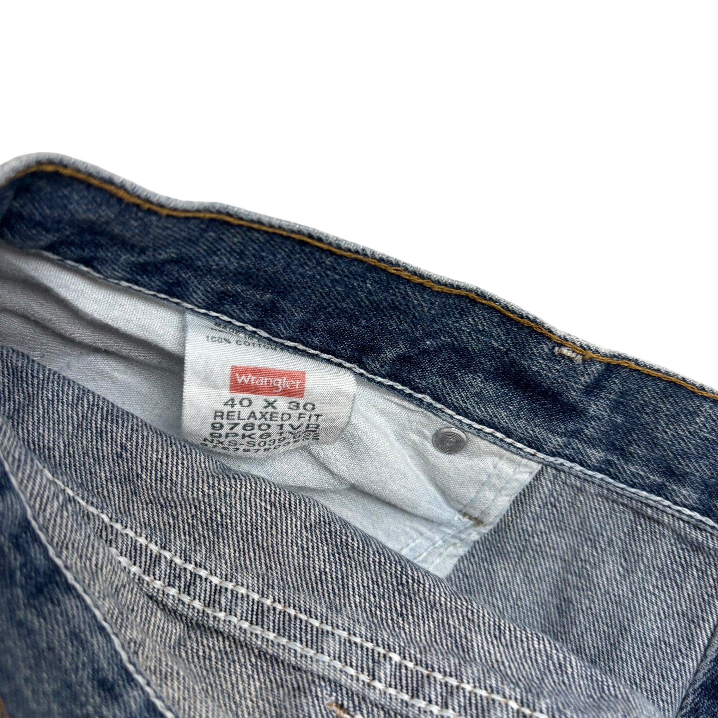 Wrangler Jeans W40 L30 Mens Mid Blue Relaxed Straight Fit Denim