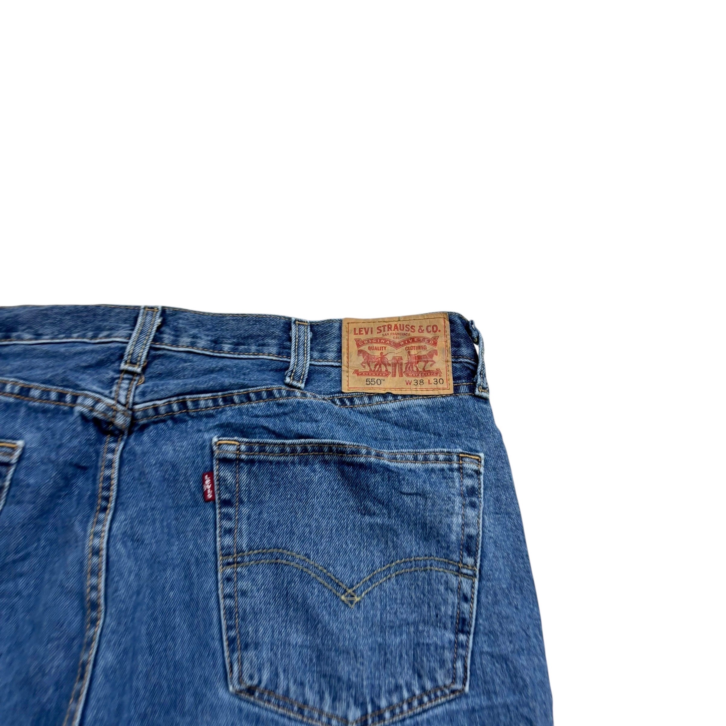 Levis 550 Jeans W38 L30 Mens Mid Blue Baggy Relaxed Straight Fit Denim