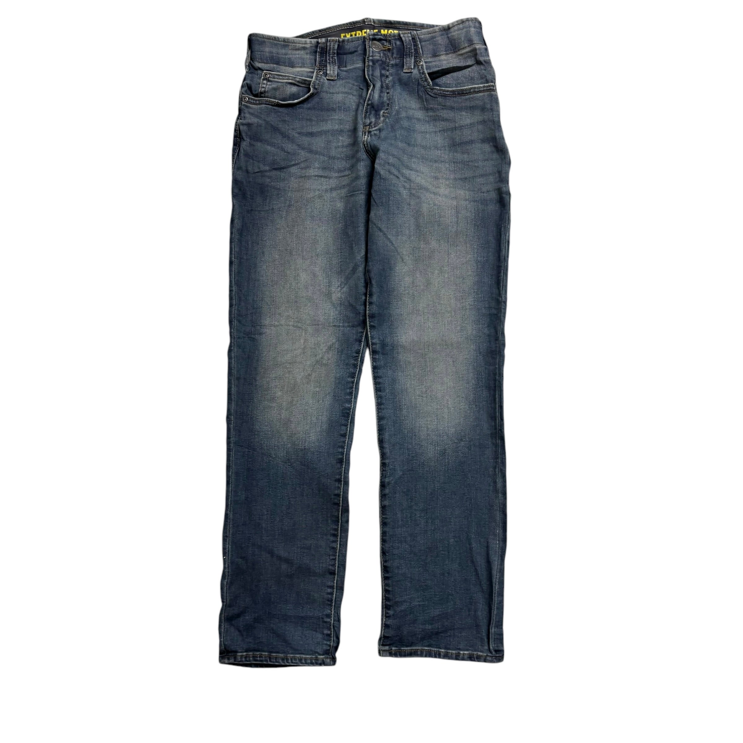Lee Jeans W28 L30 Mens Regular Taper Fit Mid Blue Stretch Extreme Motion Denim