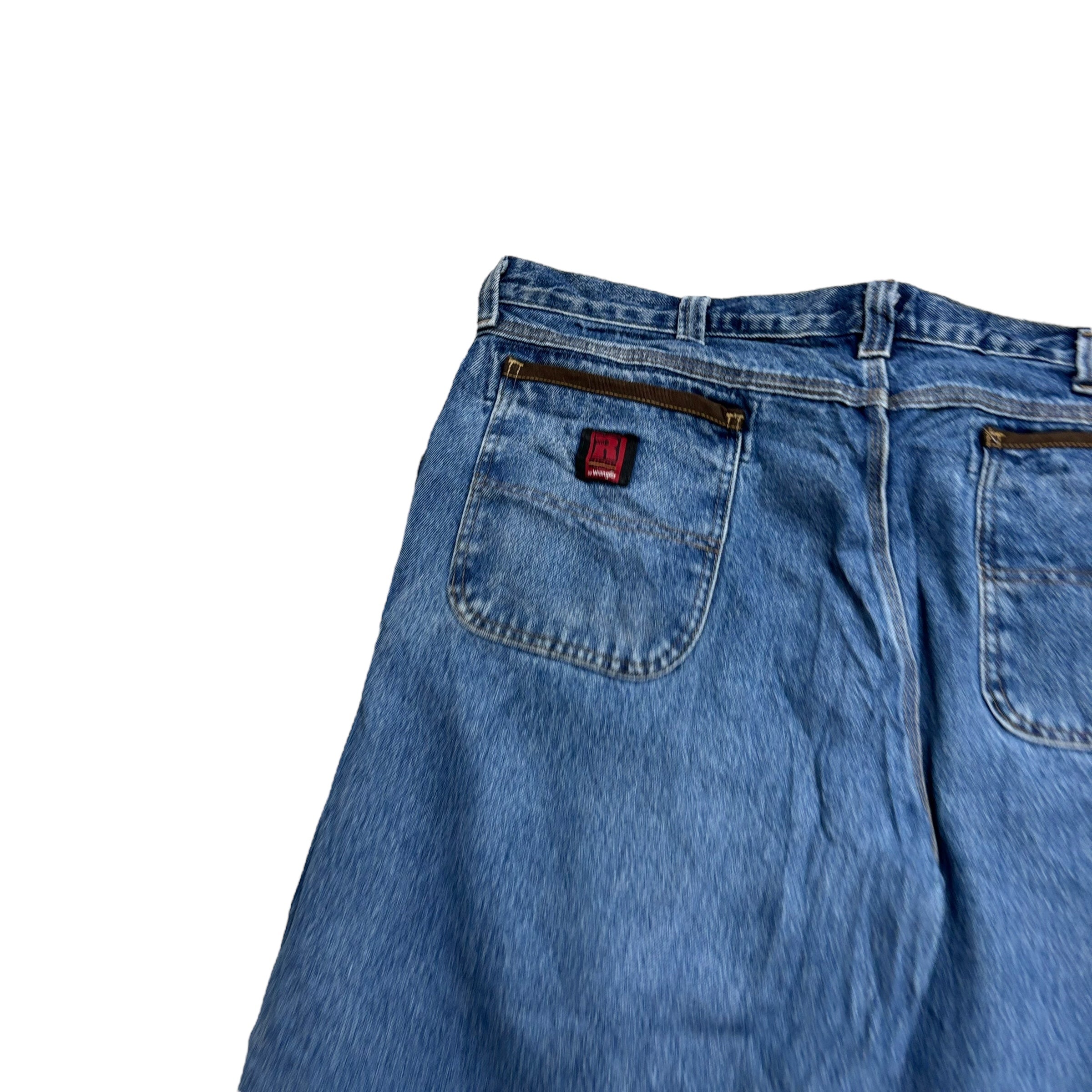 Wrangler Carpenter Jeans W40 L32 Mens Mid Blue Relaxed Straight Fit Denim (E)