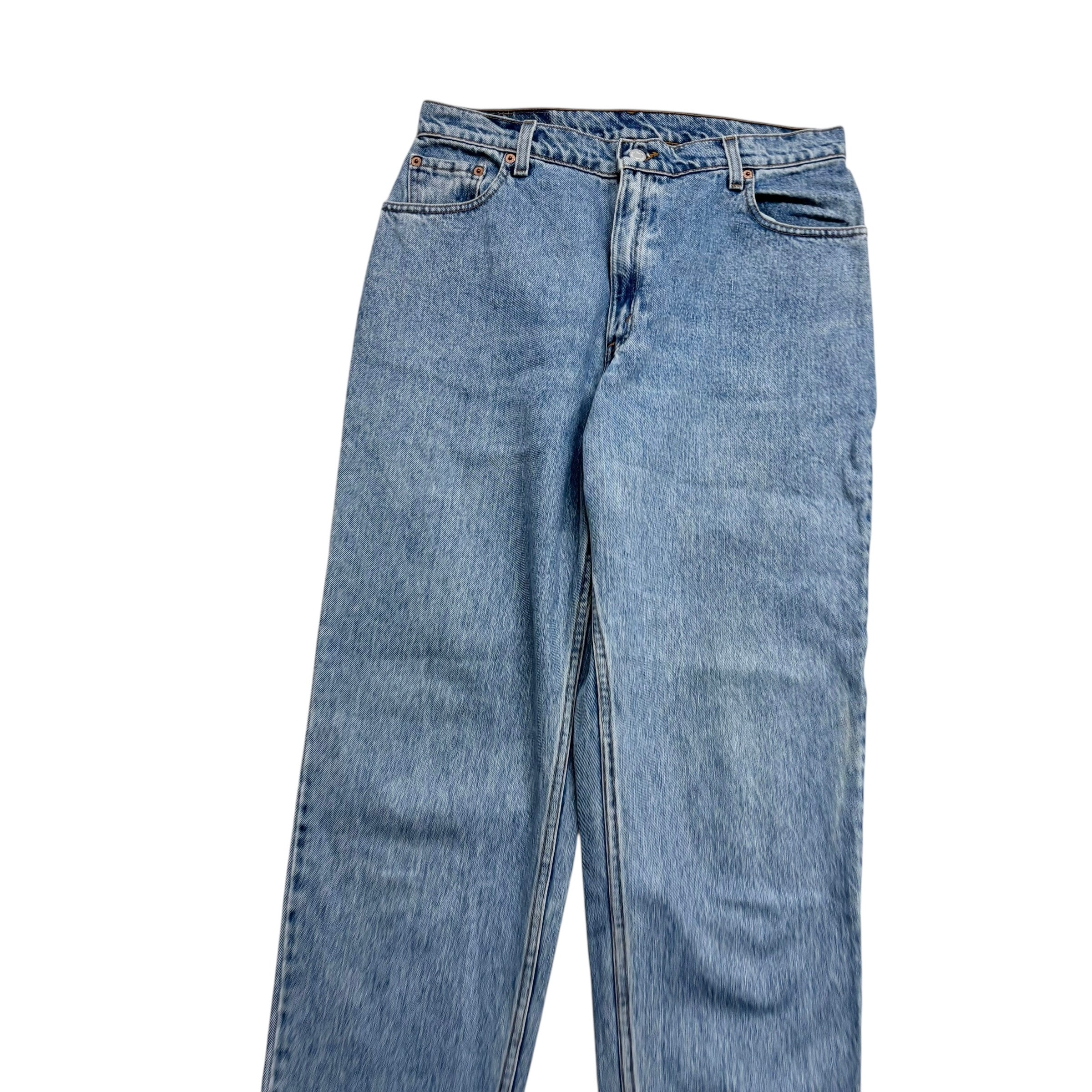 Levis 550 Jeans W32 L32 Womens Light Blue Relaxed Taper Mom Vintage Denim (E)