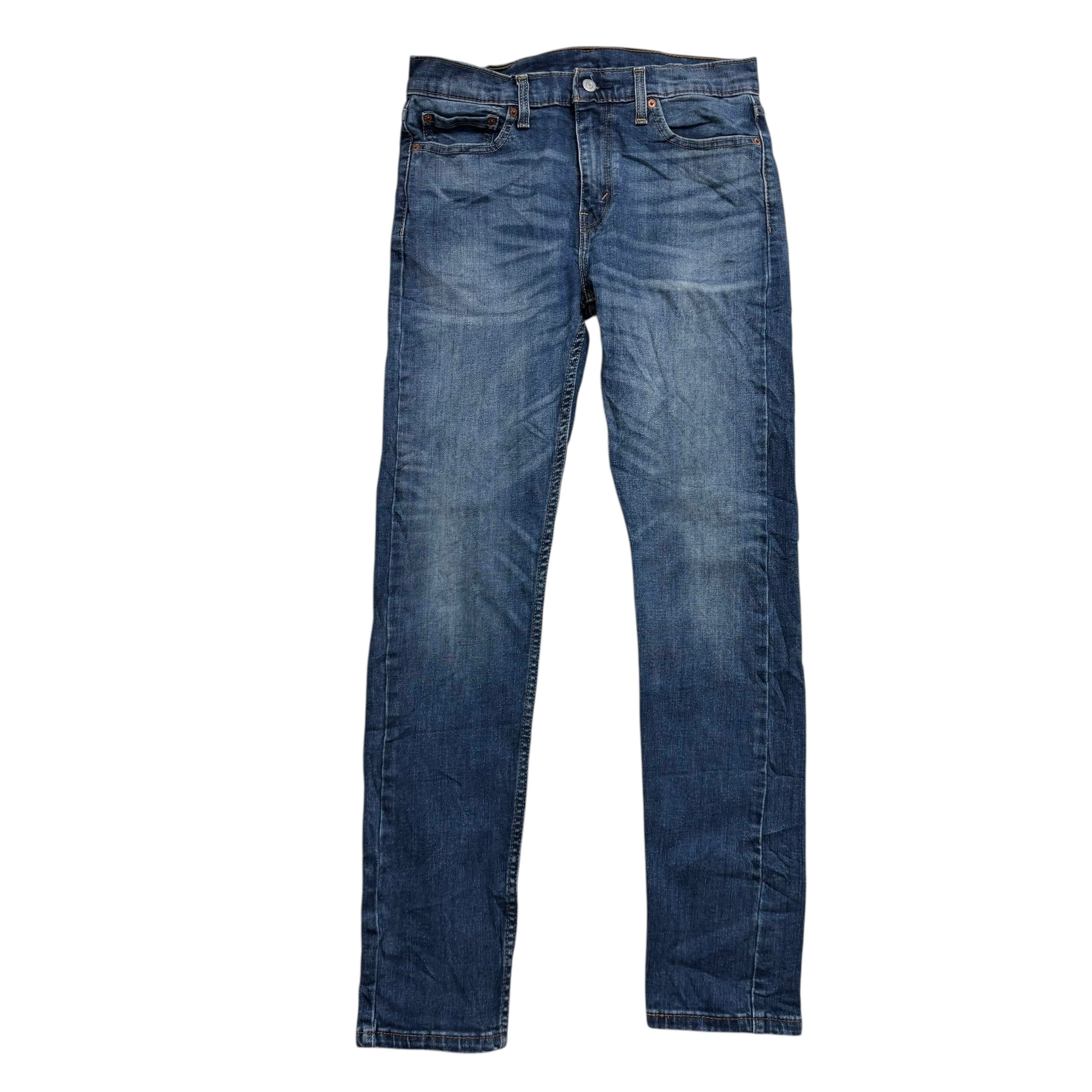 Levis 510 Jeans W32 L34 Mens Mid Blue Skinny Fit Stretch Denim (E)