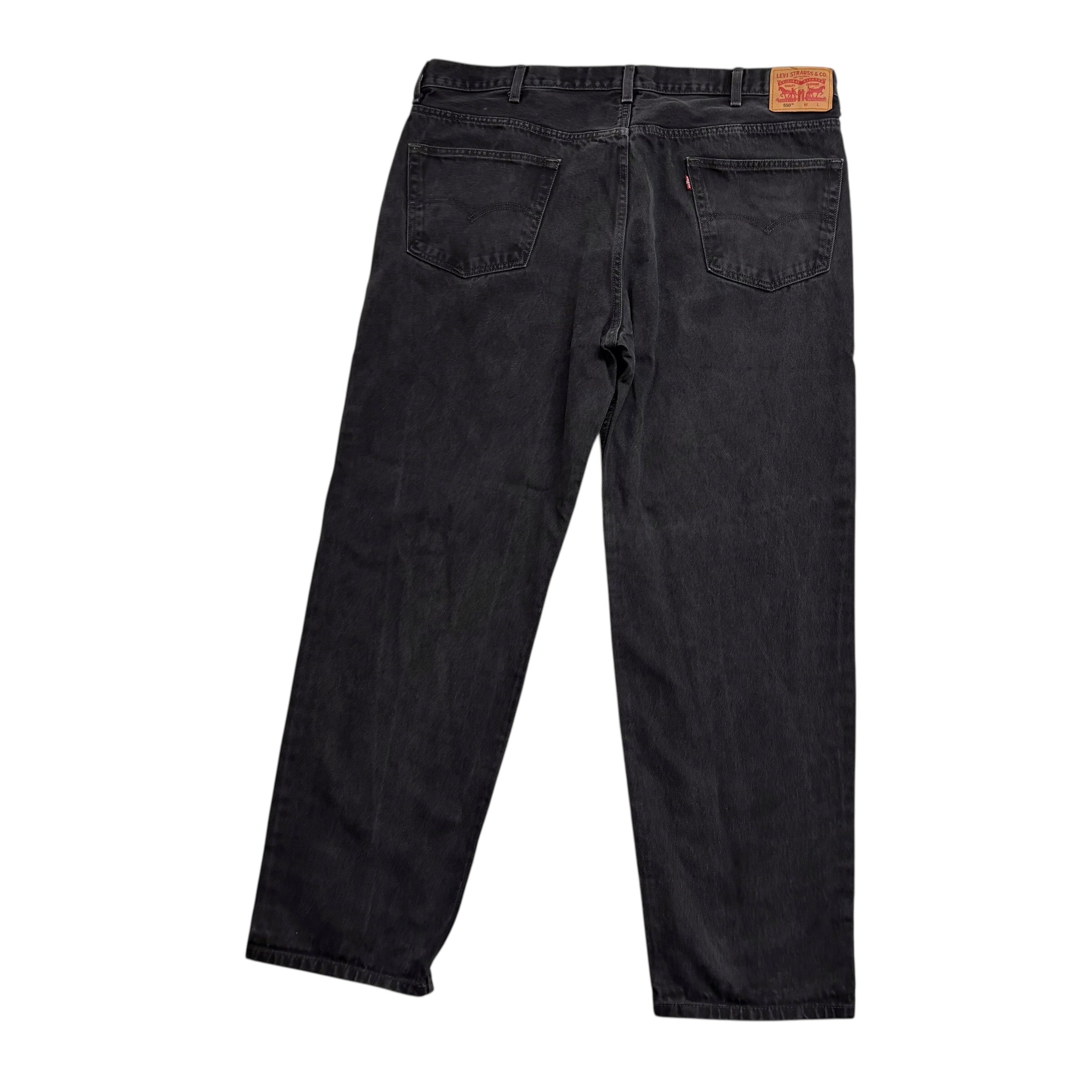 Levis 550 Jeans W44 L34 Mens Black Baggy Relaxed Straight Fit Denim (E)