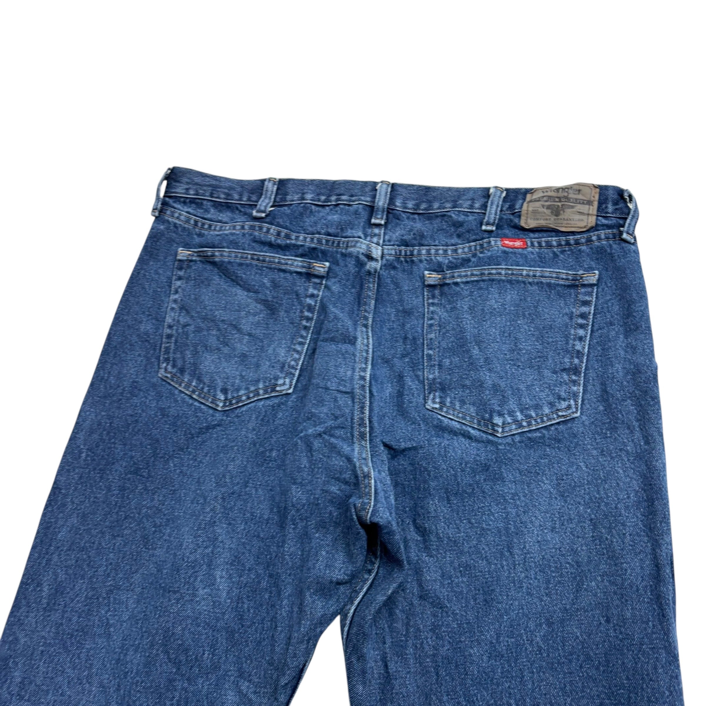 Wrangler Jeans W40 L30 Mens Mid Blue Baggy Relaxed Straight Fit Denim (E)