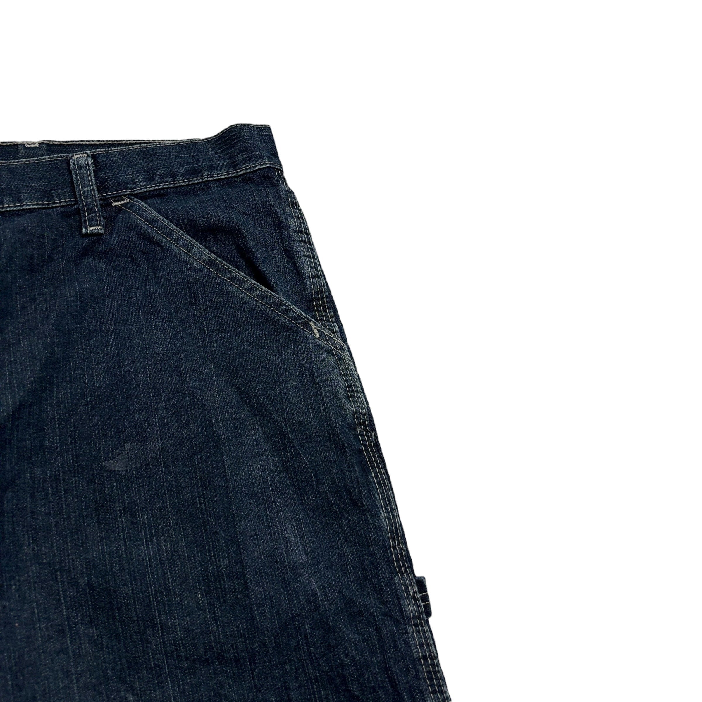 Wrangler Carpenter Jeans W40 L30 Mens Dark Blue Relaxed Straight Fit Denim (F)