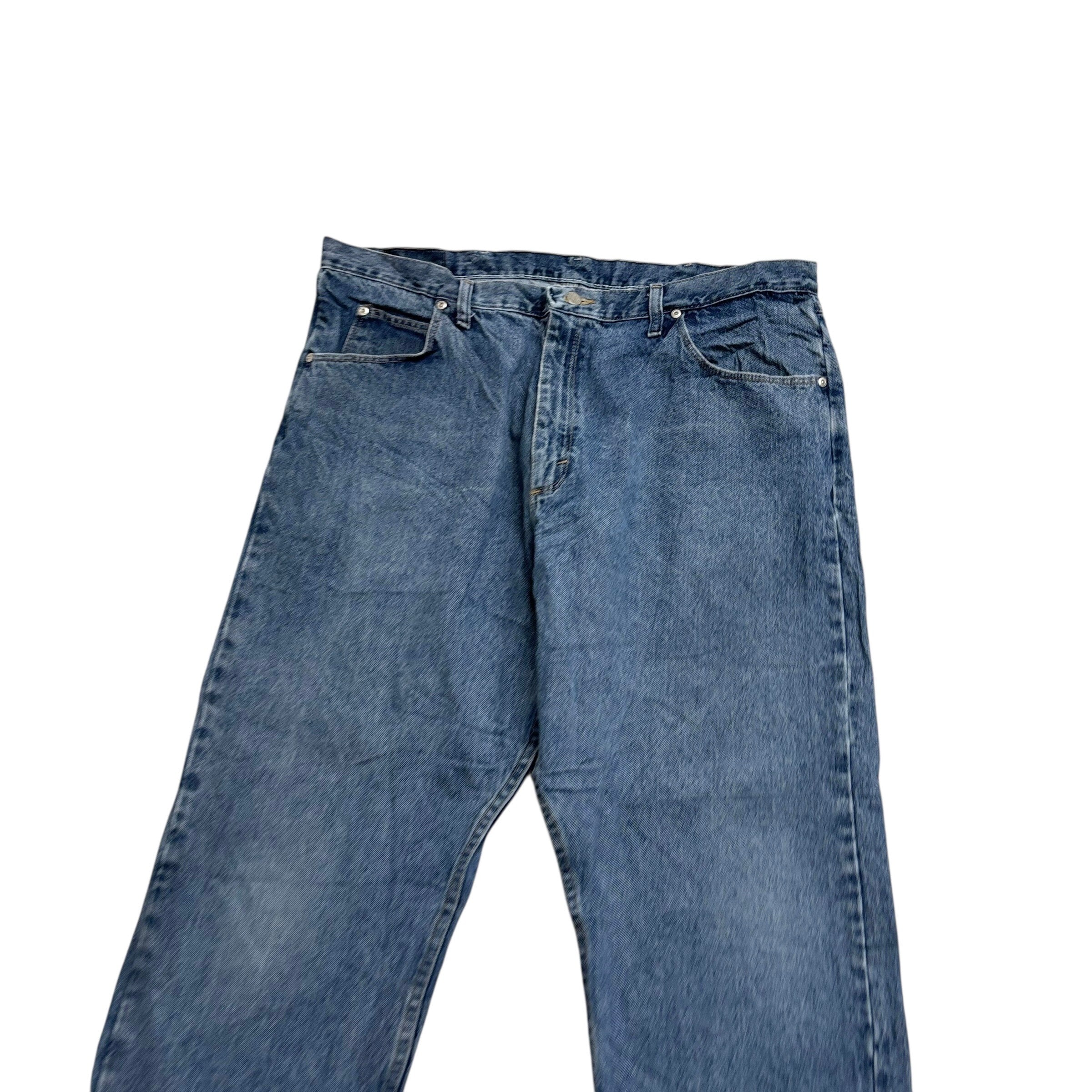 Wrangler Jeans W40 L30 Mens Mid Blue Relaxed Straight Fit Baggy Denim