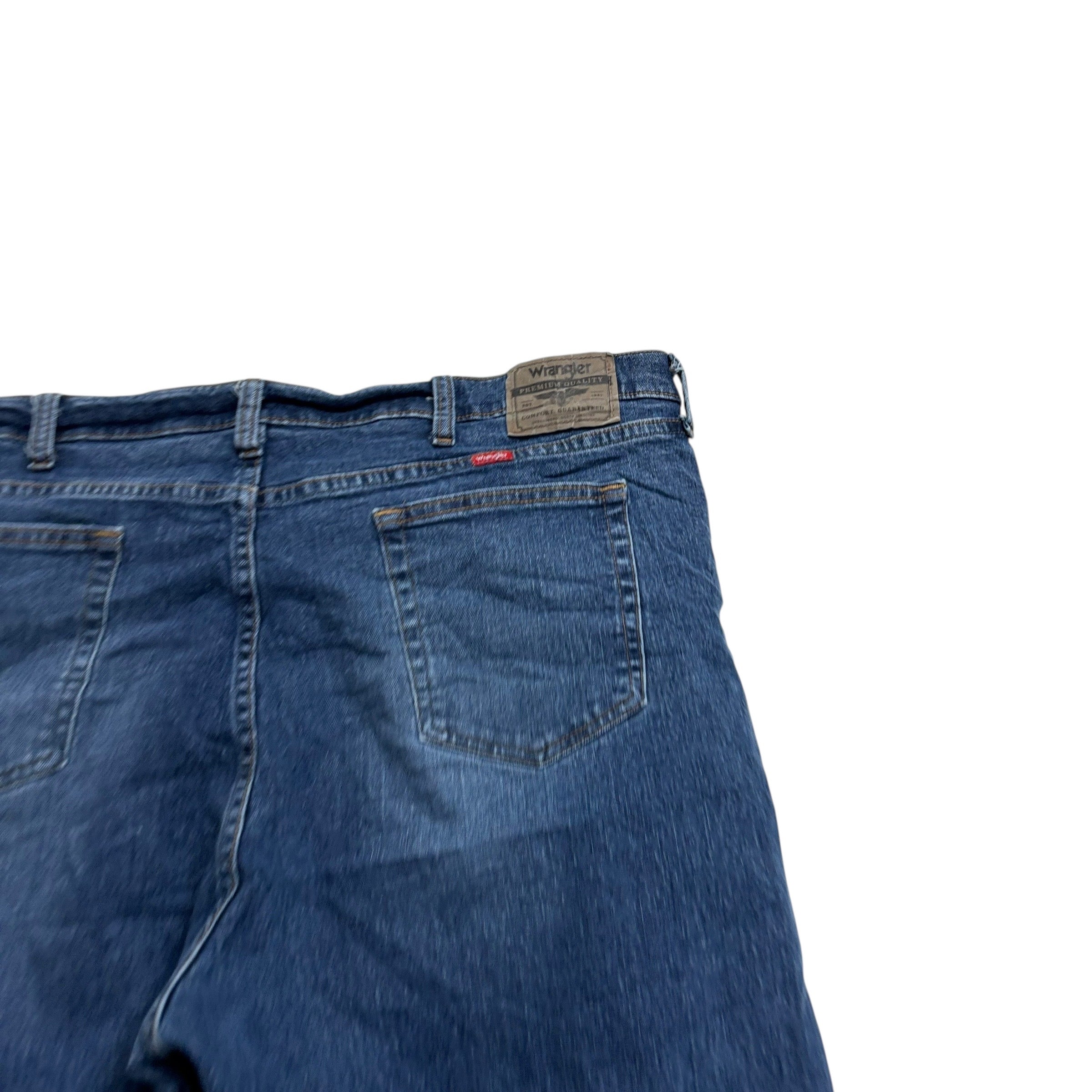 Wrangler Jeans W44 L29 Mens Mid Blue Relaxed Straight Fit Stretch Denim (E)