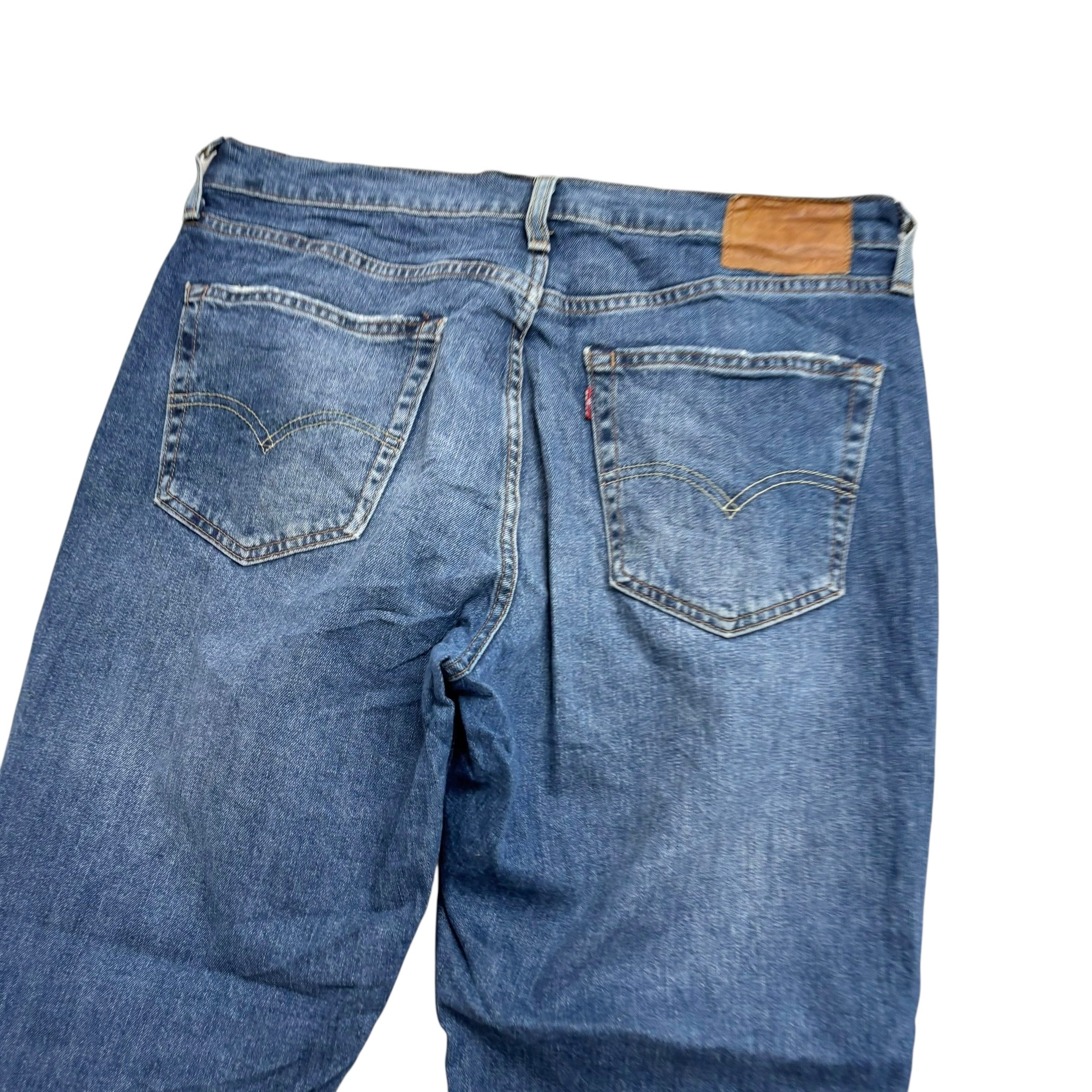 Levis 541 Jeans W34 L30 Mens Mid Blue Athletic Tapered Fit Stretch Denim (E)