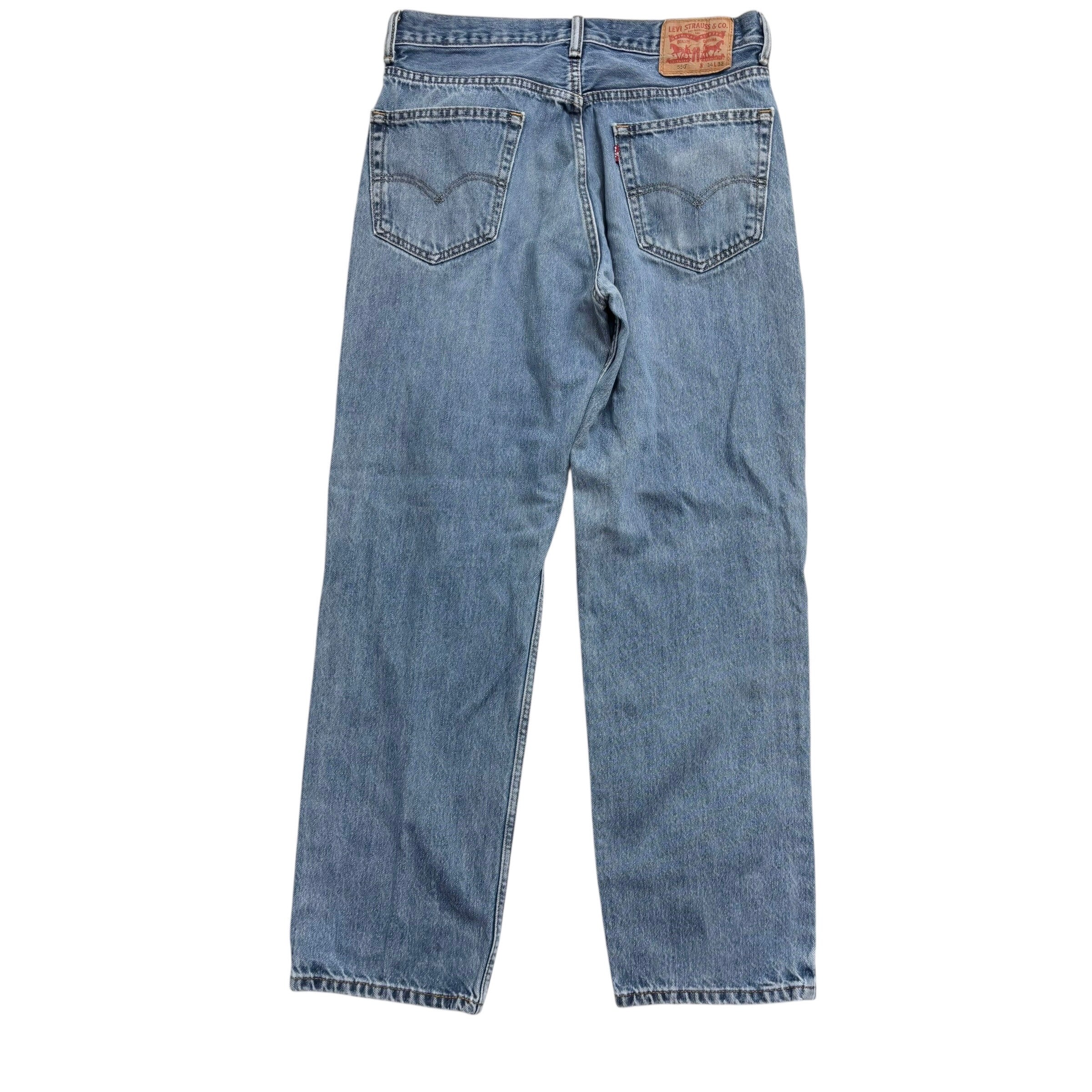 Levis 550 Jeans W32 L32 Mens Mid Blue Baggy Relaxed Straight Fit Denim (F)