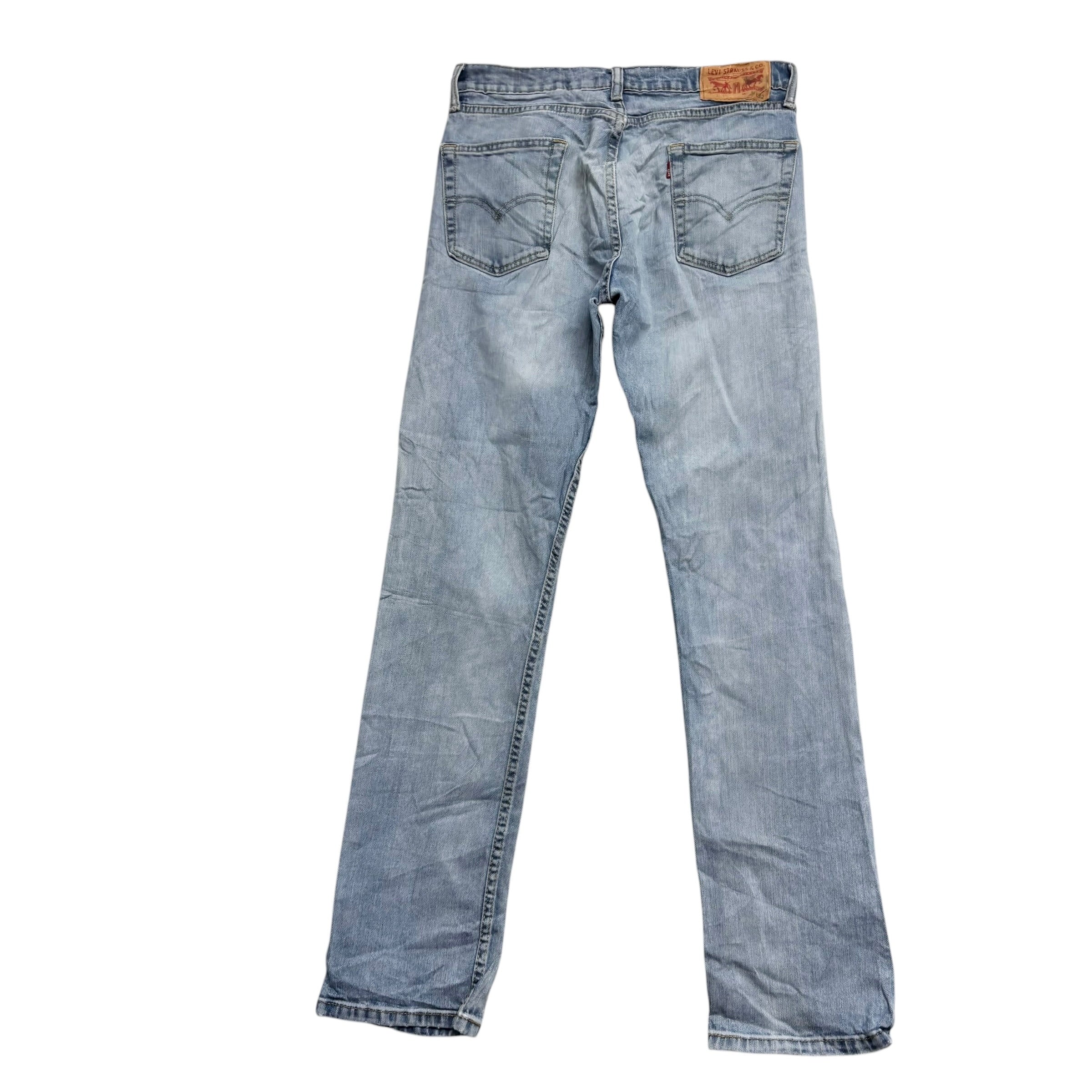 Levis 513 Jeans W30 L32 Mens Light Blue Slim Straight Fit Stretch Denim