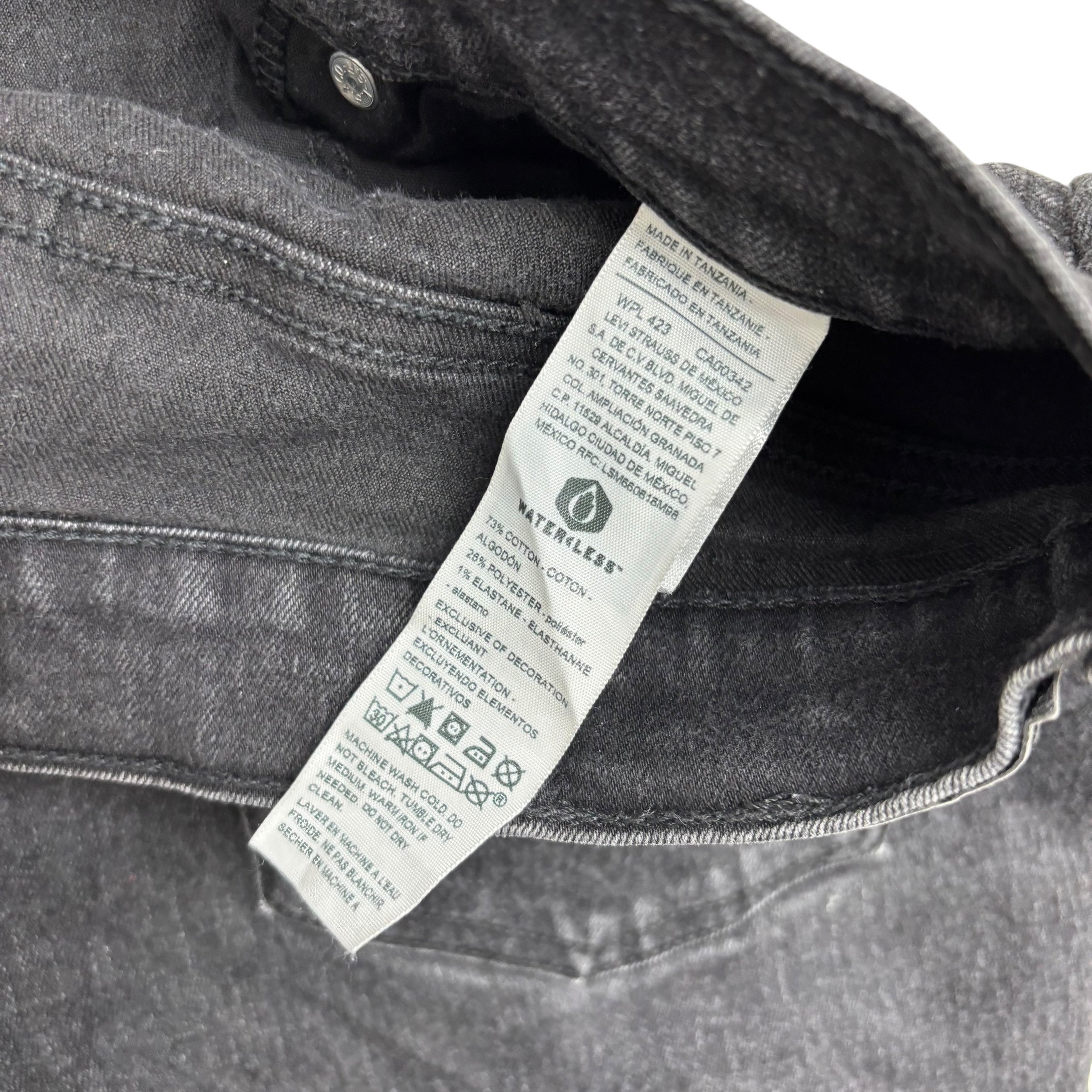 Levis Signature Jeans W33 L29 Mens Black Regular Straight Stretch Denim