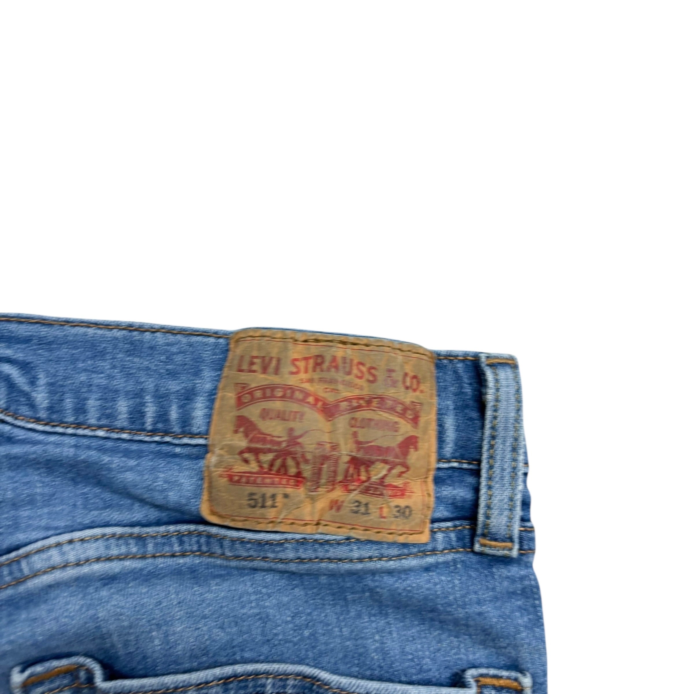 Levis 511 Jeans W30 L30 Mens Mid Blue Slim Fit Stretch Denim