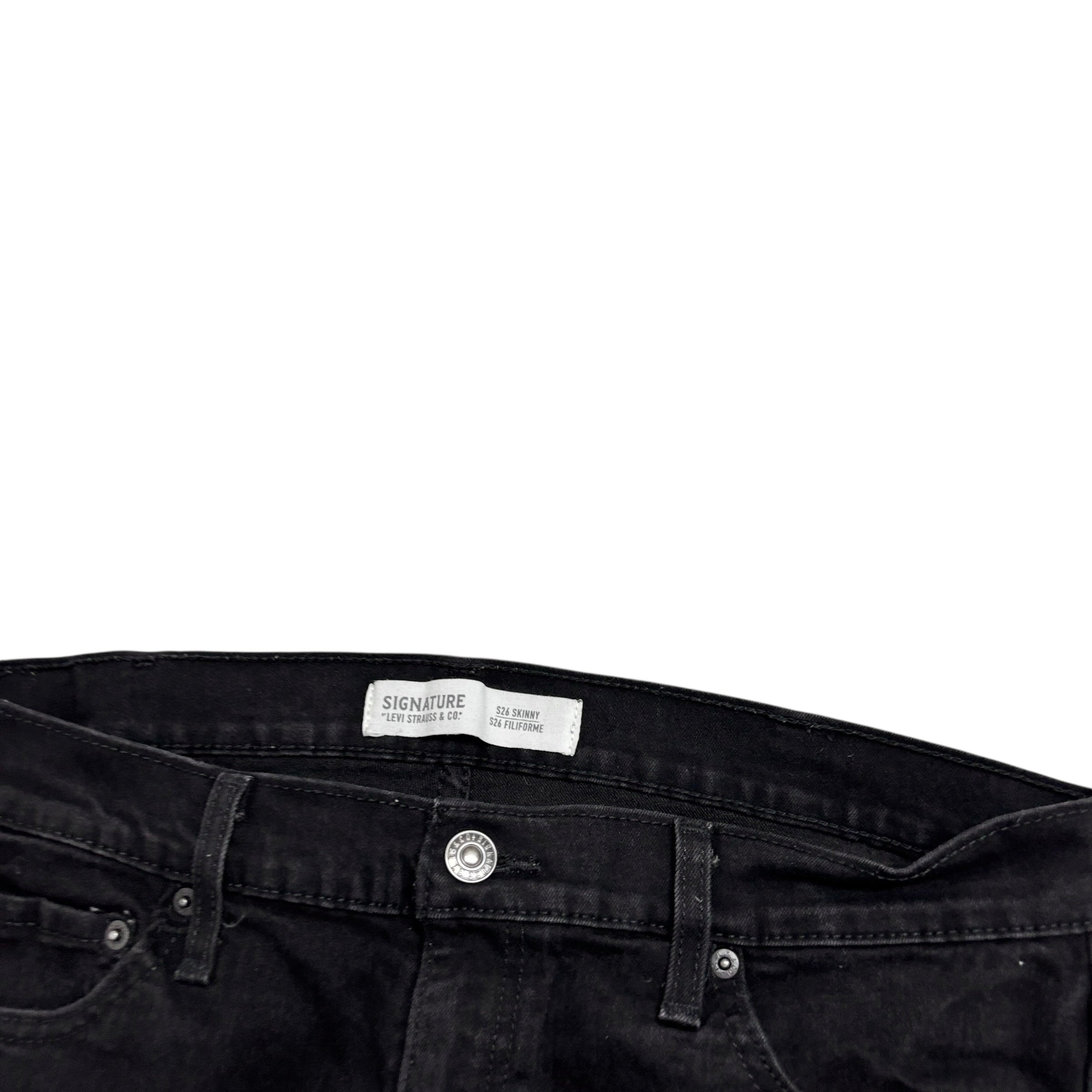 Levis Signature Jeans W36 L32 Mens Black Skinny Fit Stretch Denim (E)