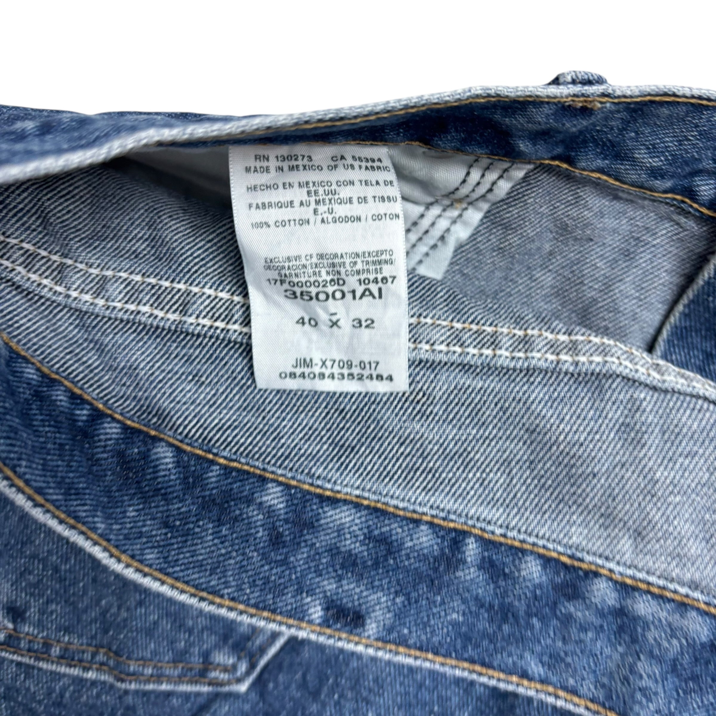 Wrangler Jeans W40 L32 Mens Mid Blue Relaxed Straight Fit Vintage Denim (E)