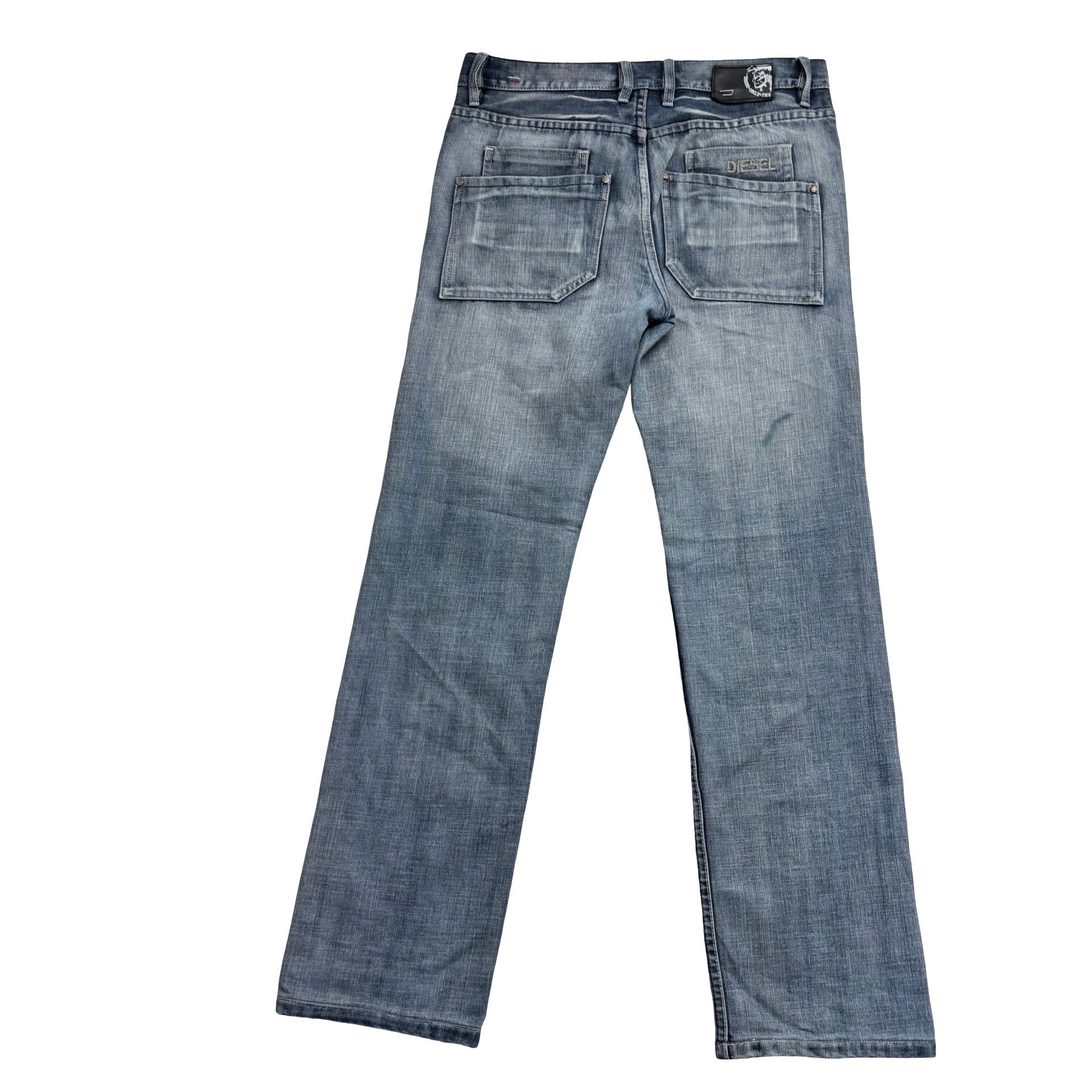 Diesel Roody Jeans W34 L33 Mens Mid Blue Relaxed Straight Fit Denim