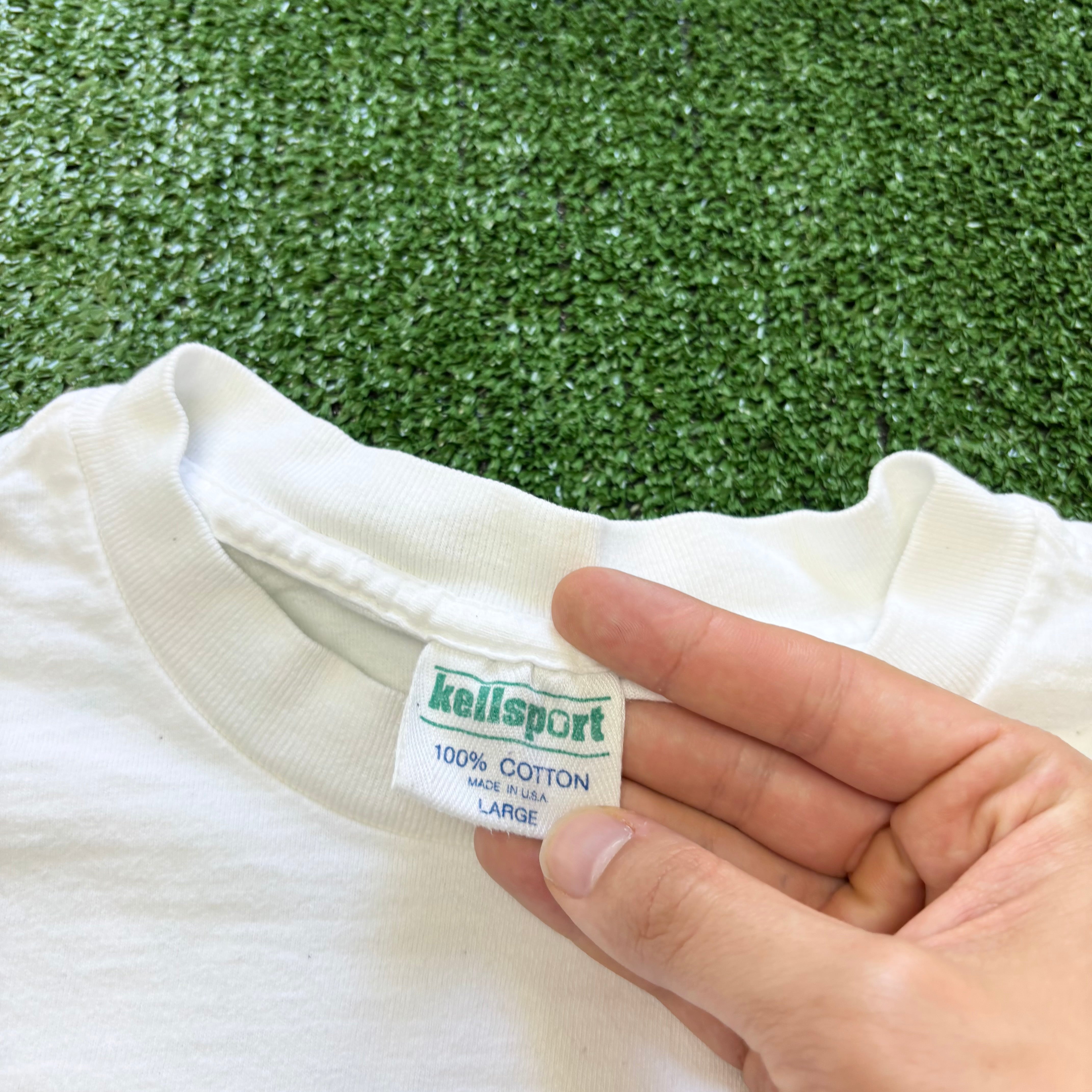 Vintage T Shirt Mens Large White Single Stitch Graphic Print 90s Tourist (F)