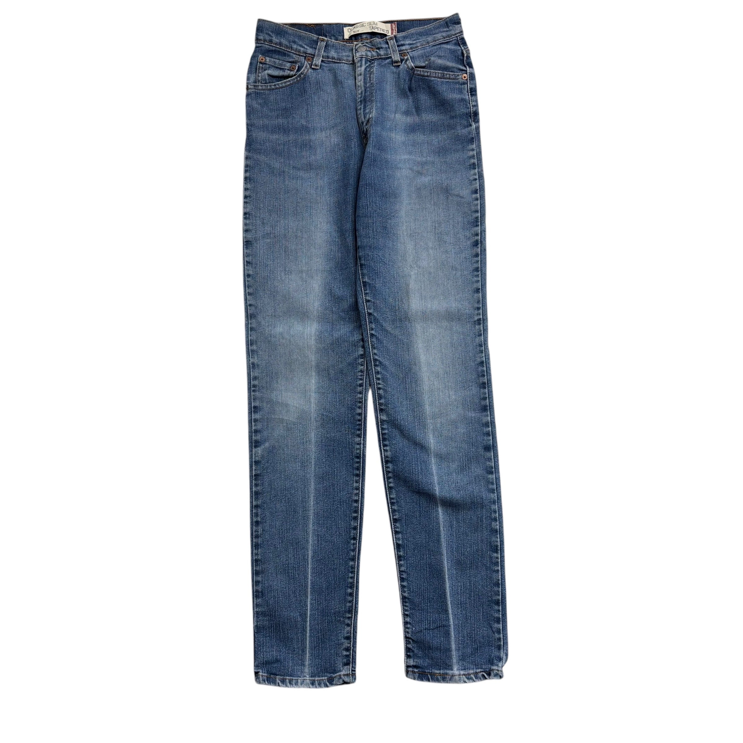 Levis 512 Jeans W28 L33 Womens Mid Blue Slim Taper Vintage Stretch Denim
