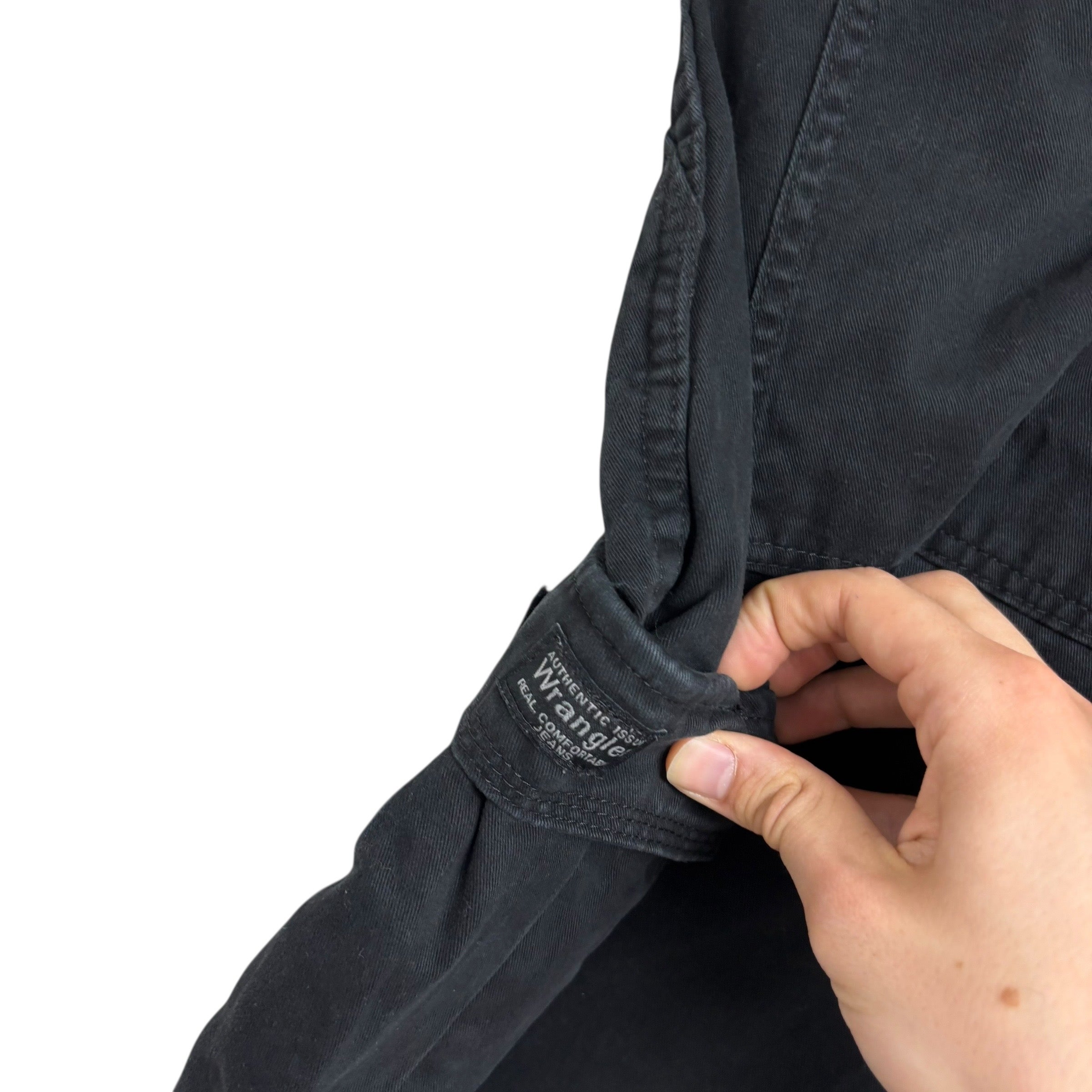 Wrangler Cargo Pants W42 L30 Mens Black Relaxed Straight Fit Trousers