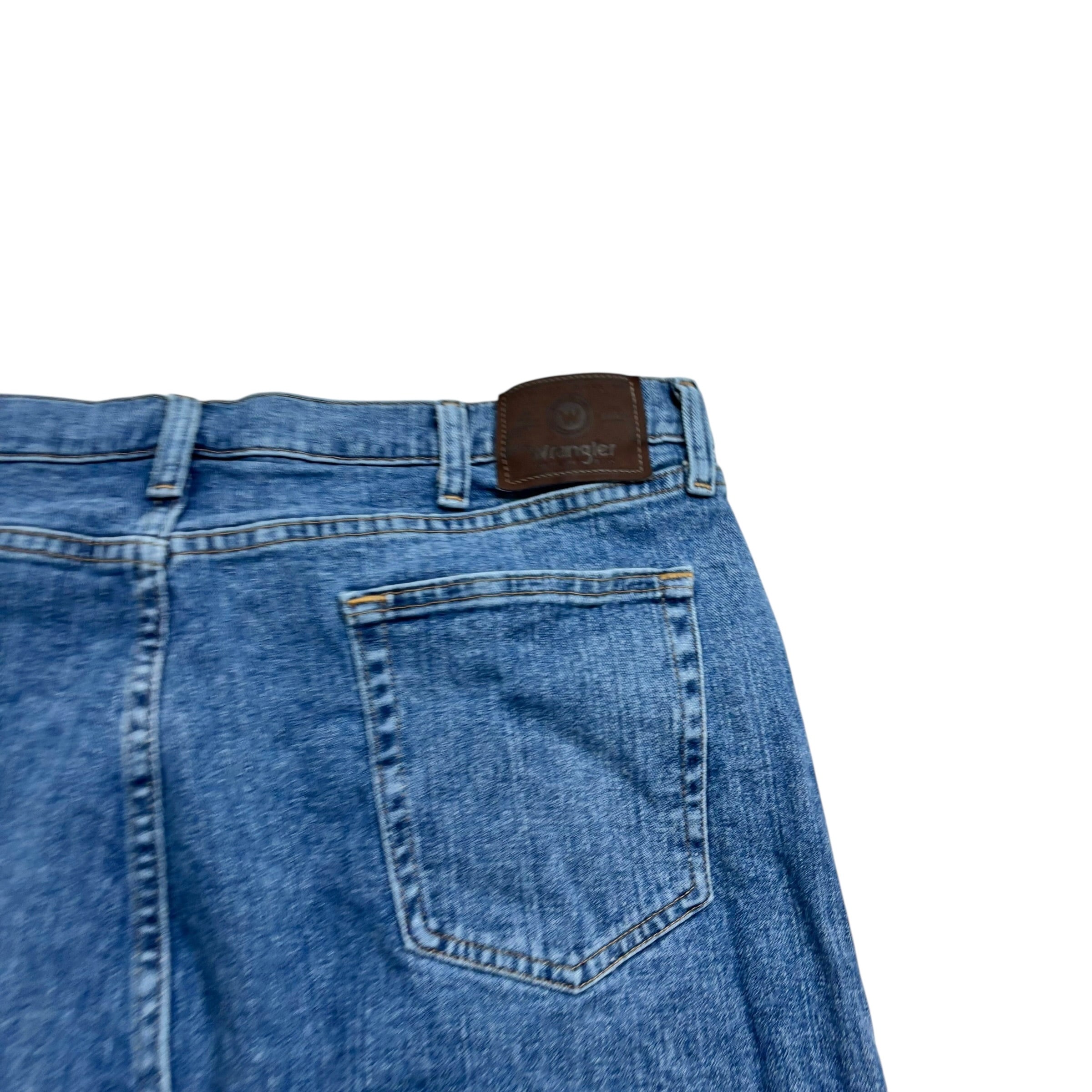 Wrangler Jeans W40 L30 Mens Mid Blue Relaxed Straight Fit Stretch Denim (E)