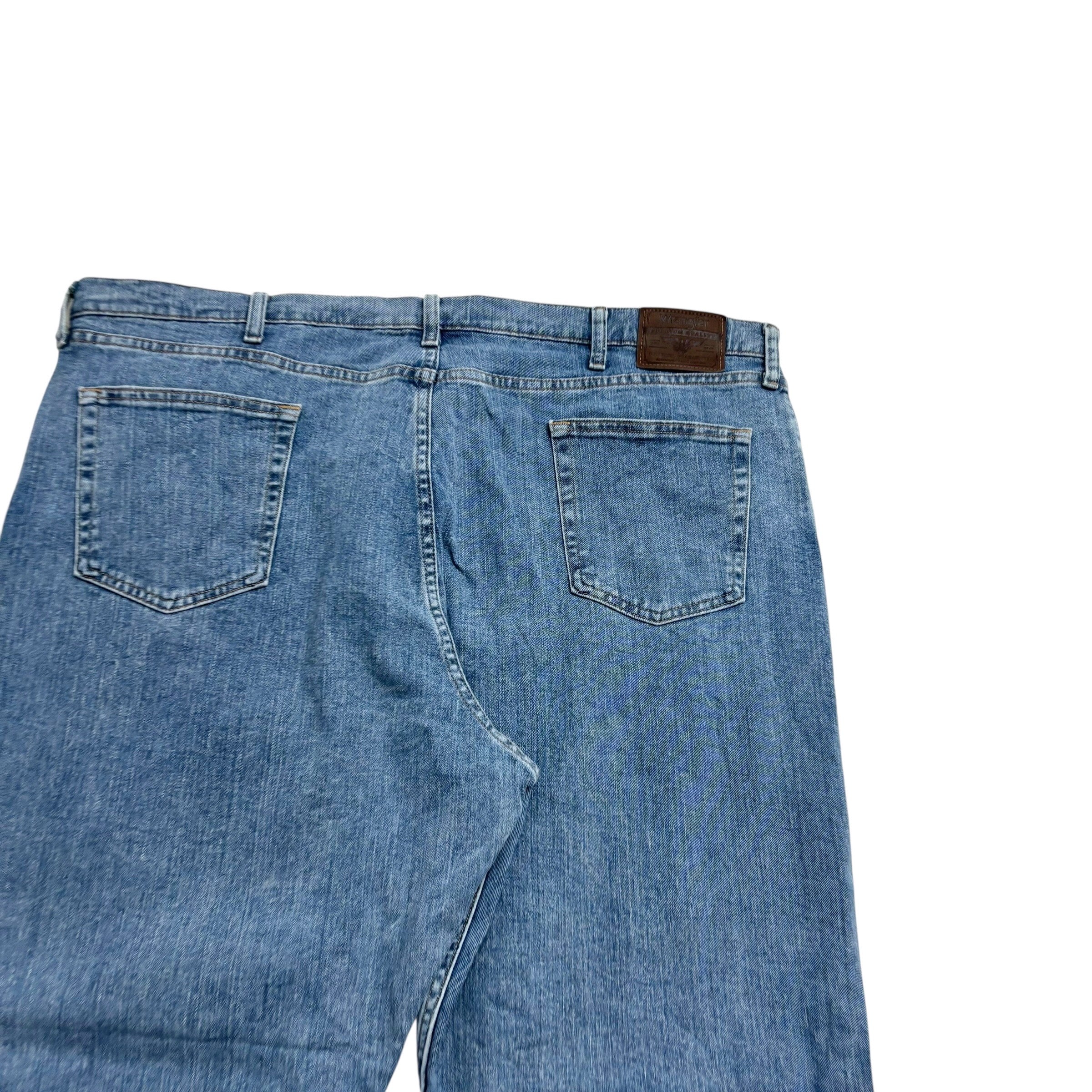 Wrangler Jeans W44 L32 Mens Light Blue Relaxed Straight Fit Stretch Denim (E)