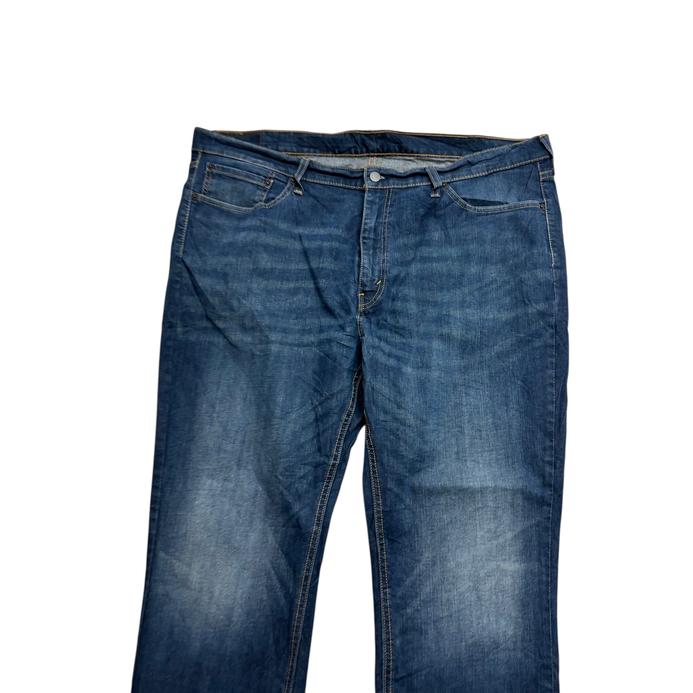 Levis 541 Jeans W44 L32 Mens Dark Blue Athletic Tapered Fit Stretch Denim (E)