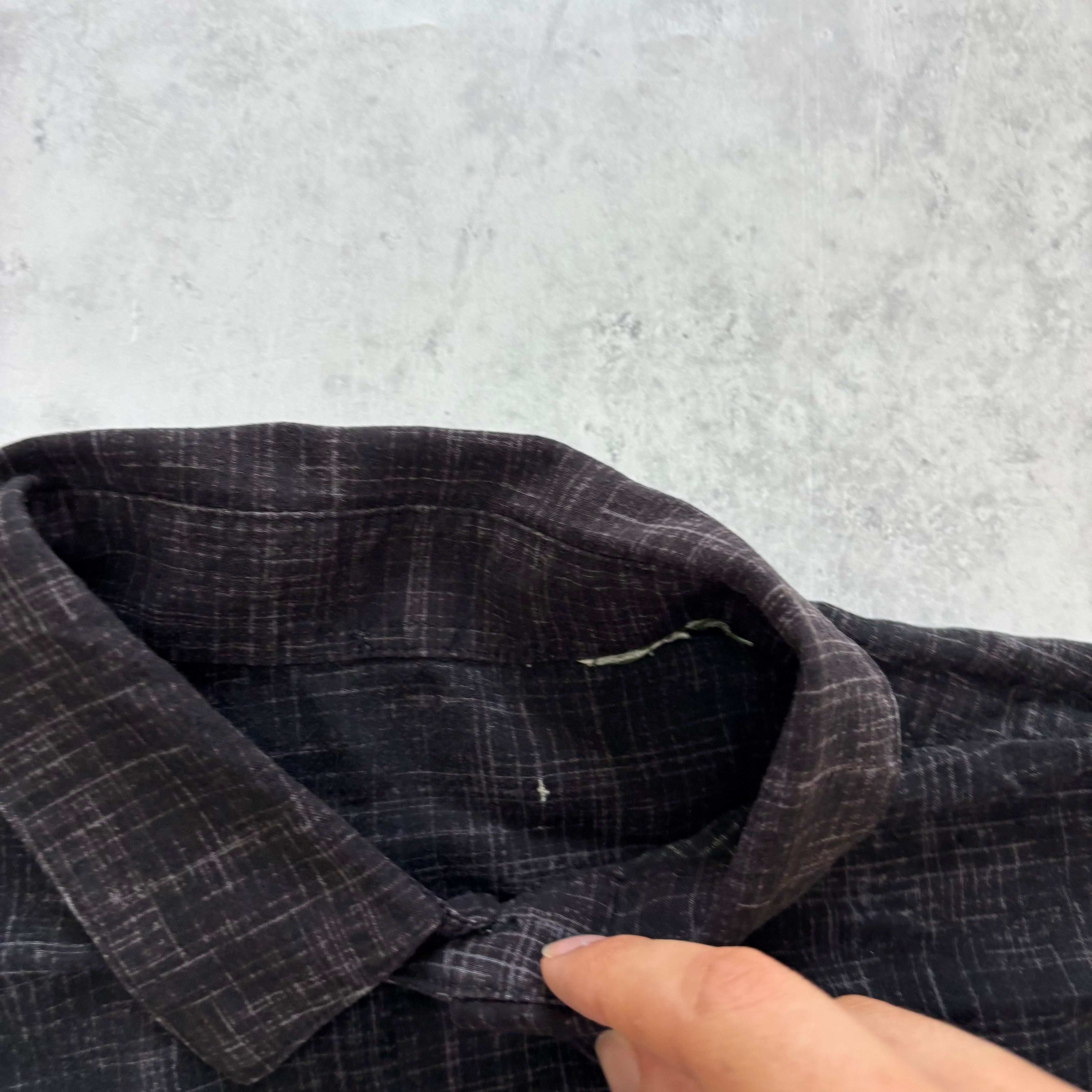 Vintage Hawaiian Shirt Mens Medium Black Floral Aloha Short Sleeve (E)