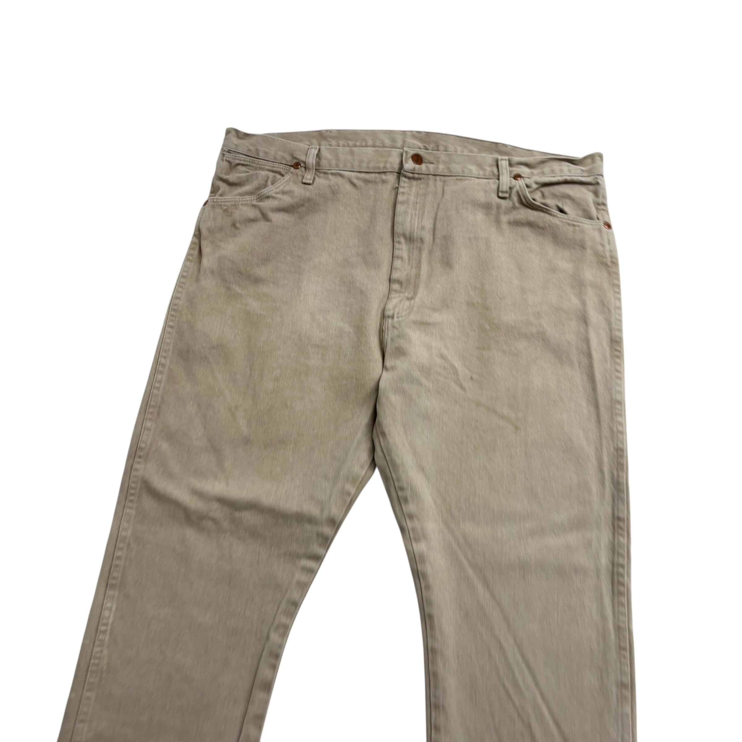 Wrangler Jeans Cowboy Cut W42 L30 Mens Cream 13MWZ Original Fit Denim (F)