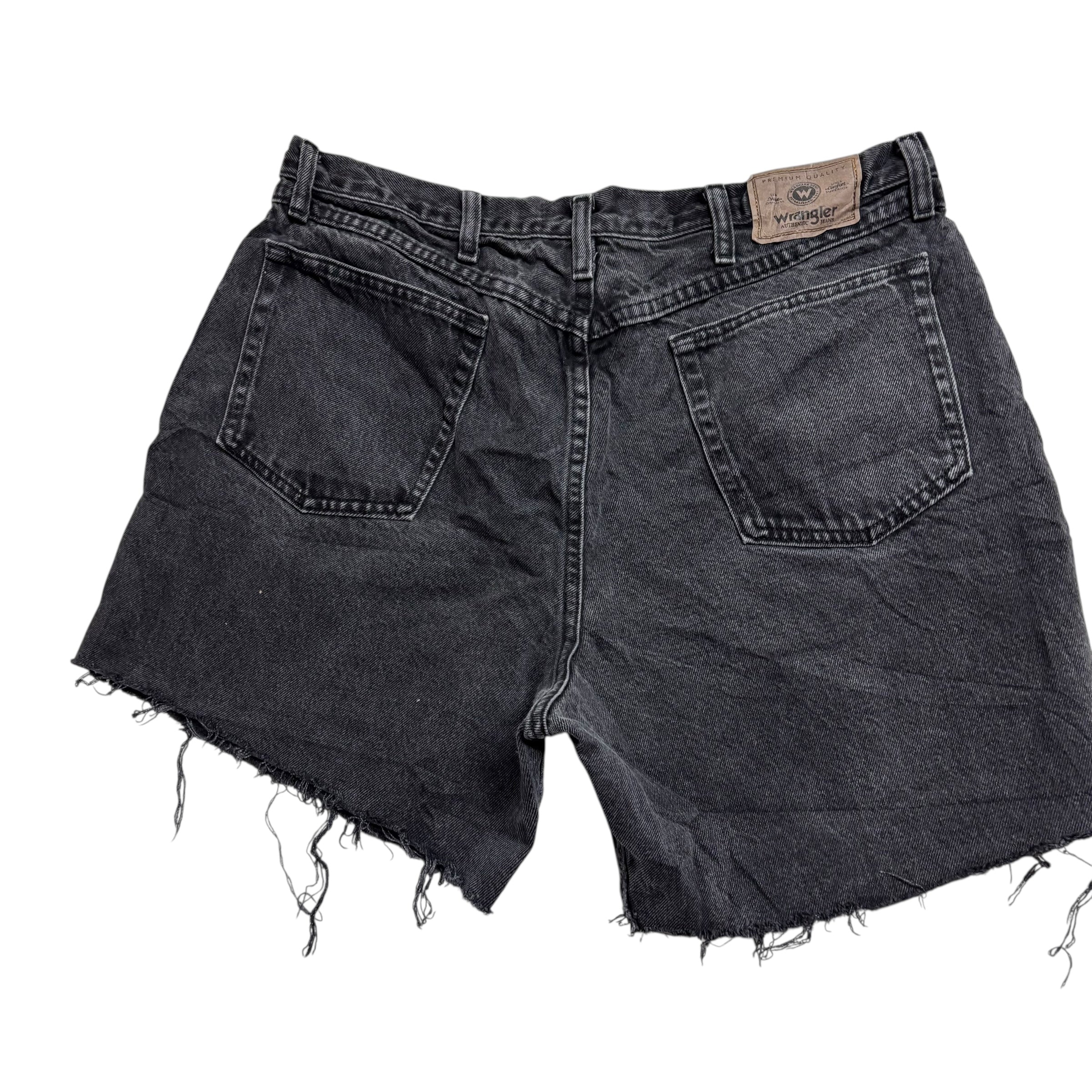 Wrangler Denim Shorts W36 Mens Black 7in Regular Fit Cut Off