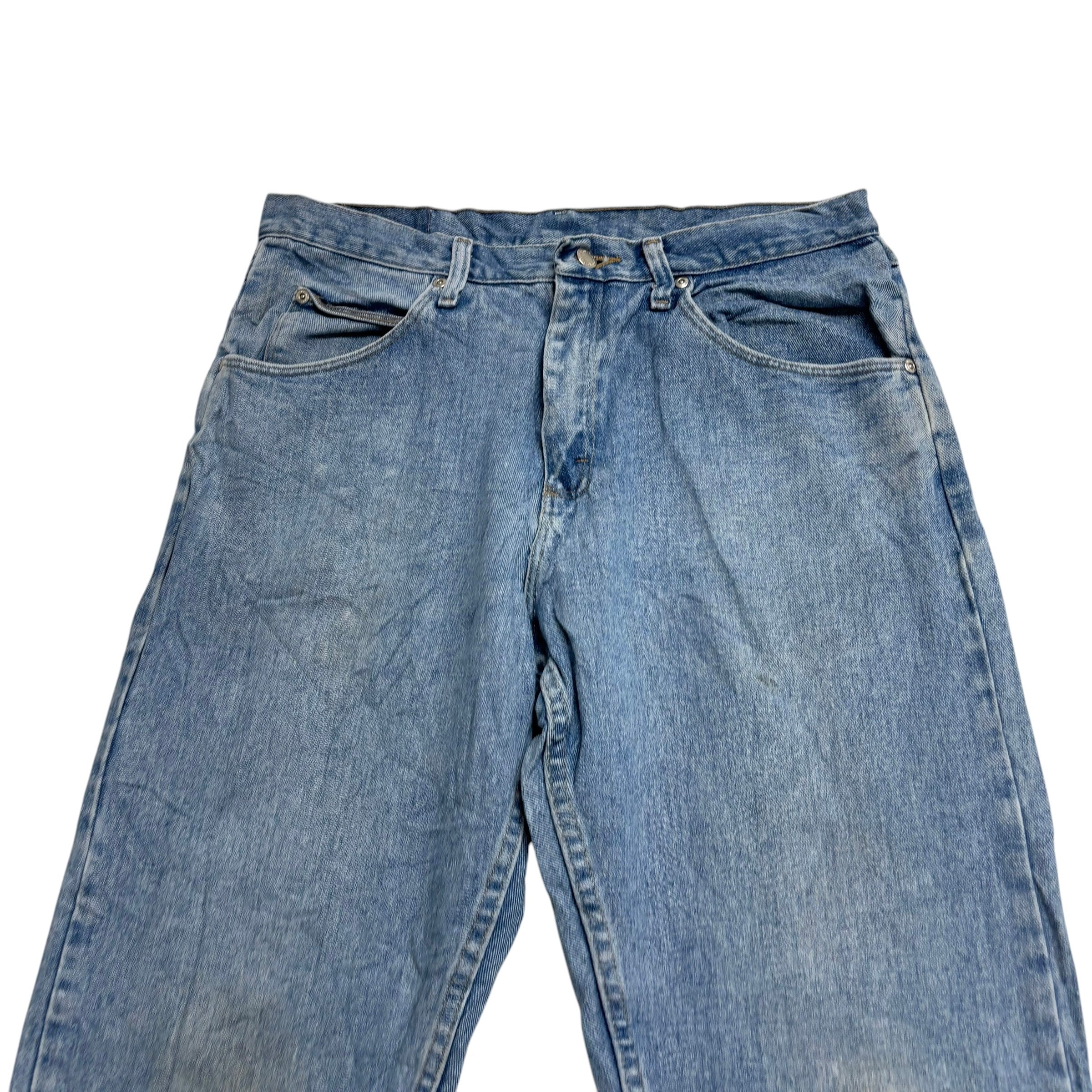 Wrangler Jeans W33 L30 Mens Light Blue Baggy Relaxed Straight Fit Denim (F)