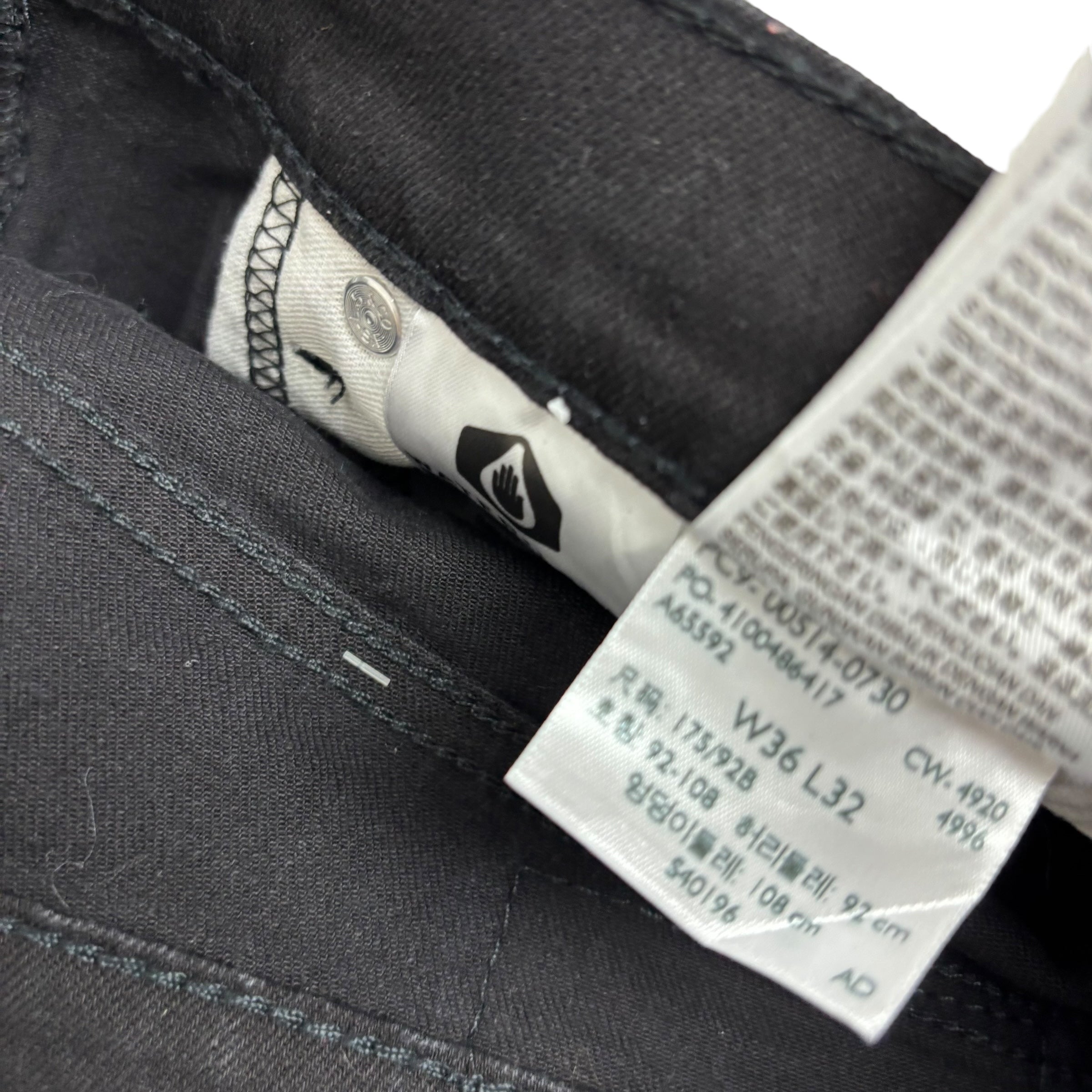 Levis 514 Jeans W36 L32 Mens Black Regular Straight Fit Stretch Denim (E)