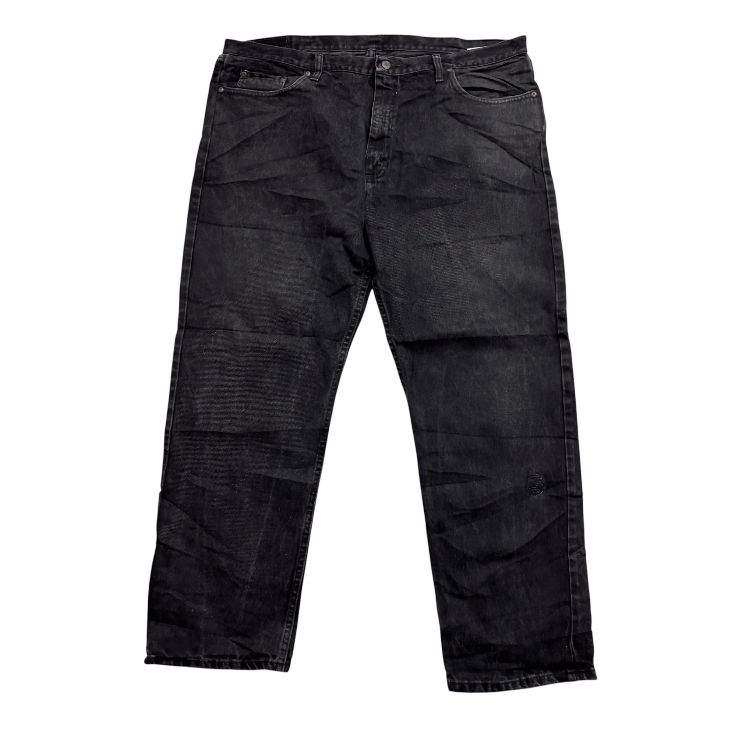 Wrangler Jeans W42 L30 Mens Black Baggy Relaxed Straight Fit Denim