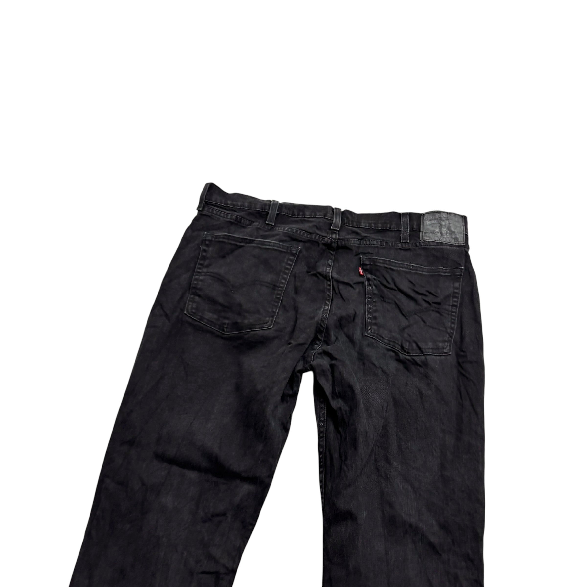 Levis 514 Jeans W38 L32 Mens Black Regular Straight Fit Stretch Denim (E)