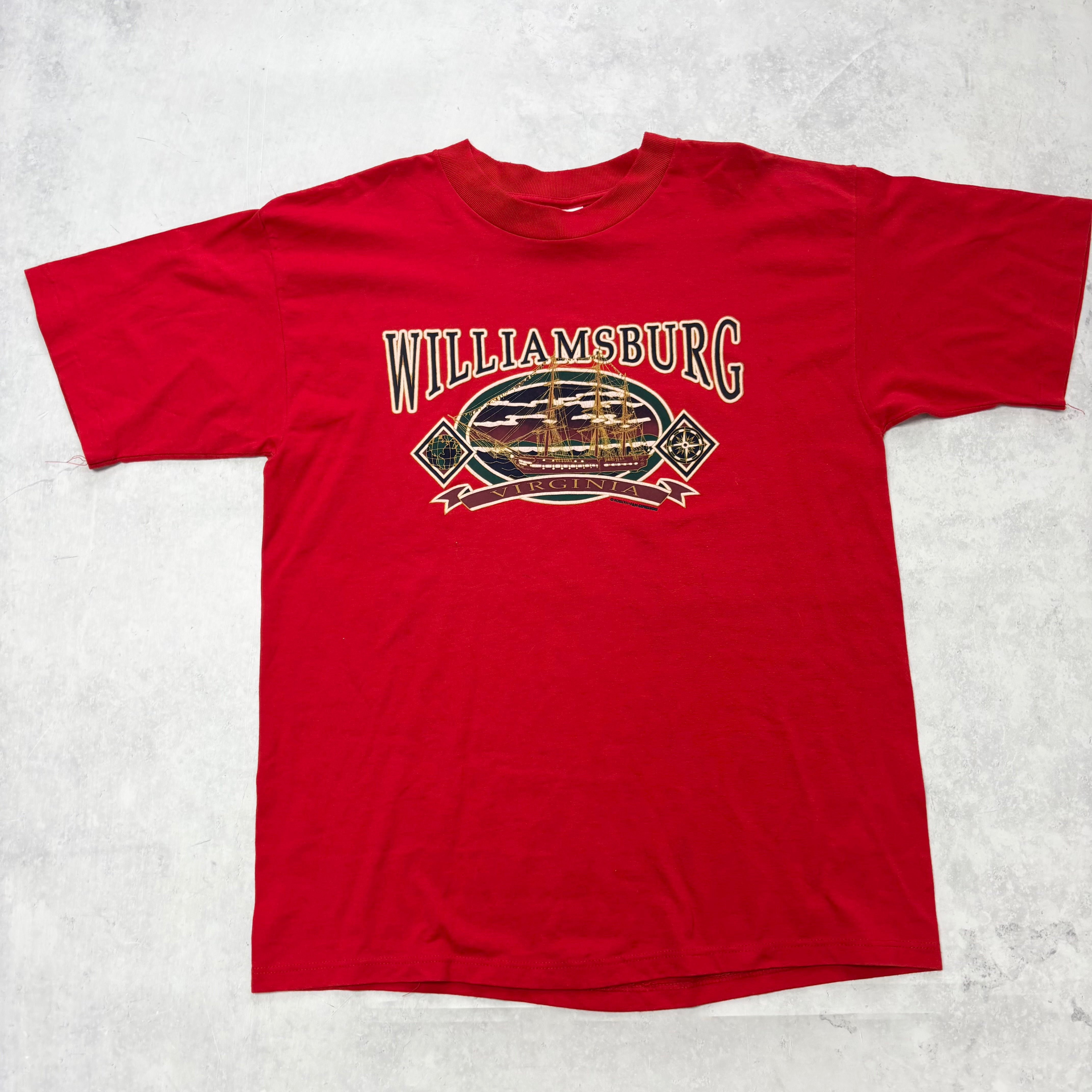 Vintage T Shirt Mens Large Red Single Stitch Graphic Print 90s Tourist (E)