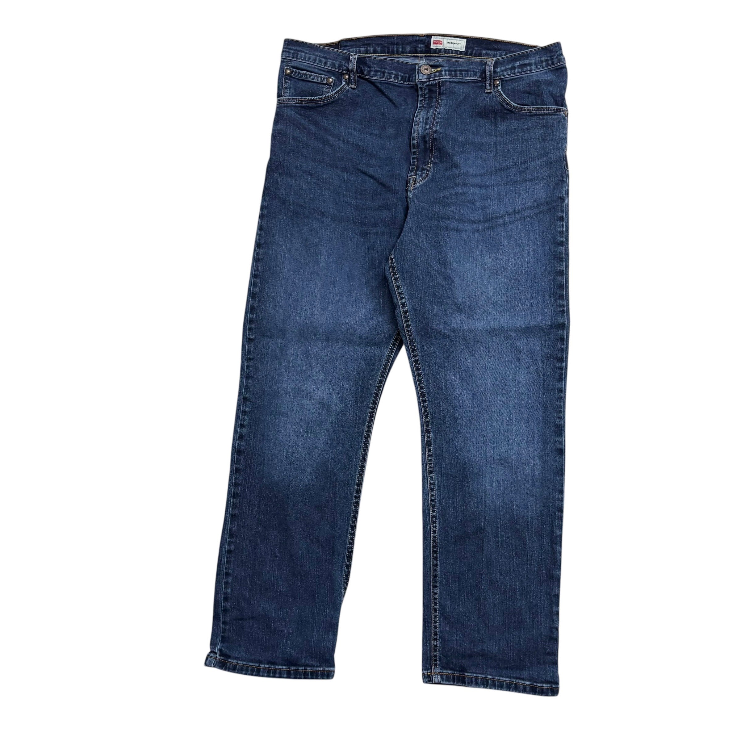 Wrangler Jeans W38 L30 Mens Dark Blue Slim Straight Fit Stretch Denim