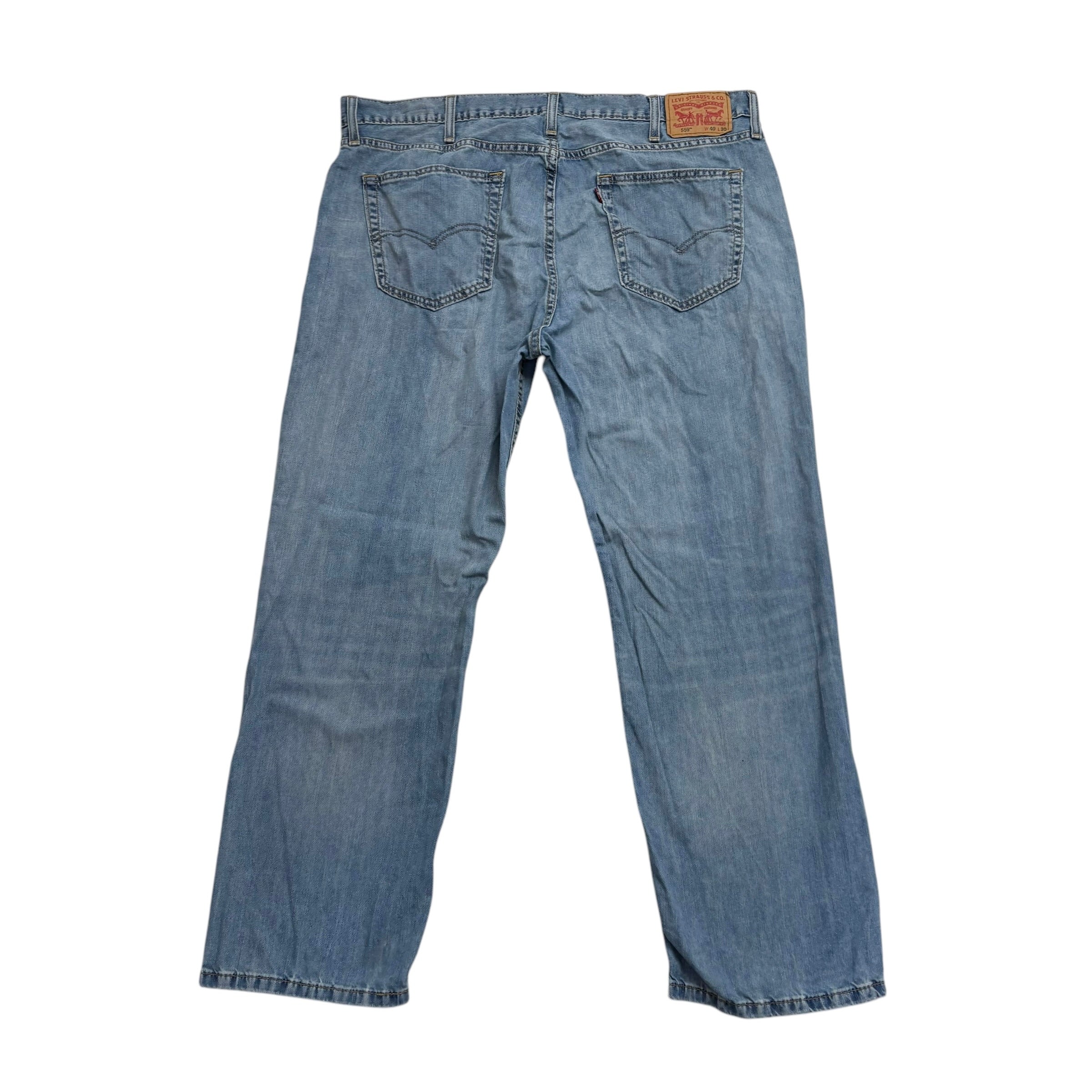 Levis 559 Jeans W40 L30 Mens Light Blue Baggy Relaxed Straight Fit Denim (E)