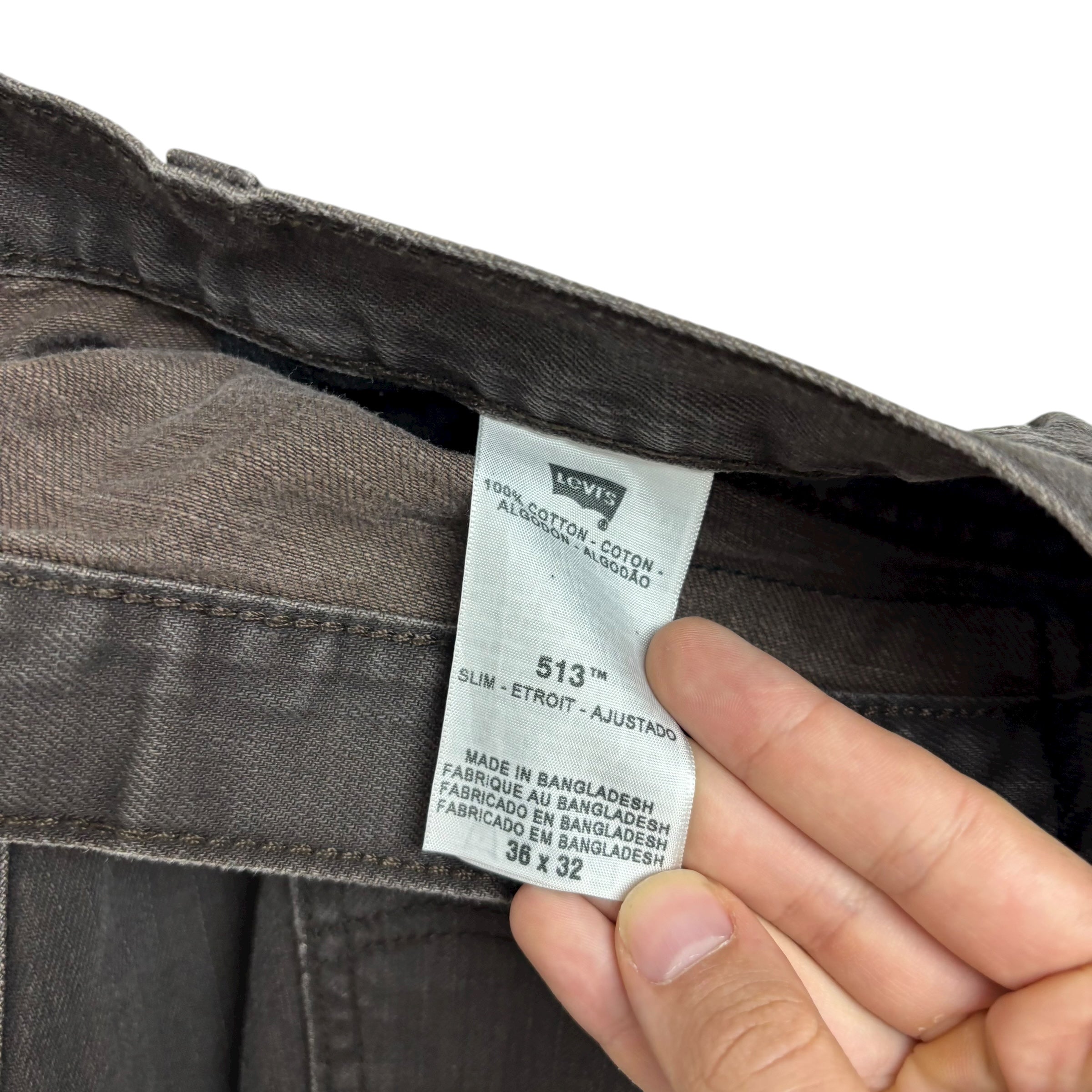 Levis 513 Jeans W36 L31 Mens Brown Slim Straight Fit Vintage Denim