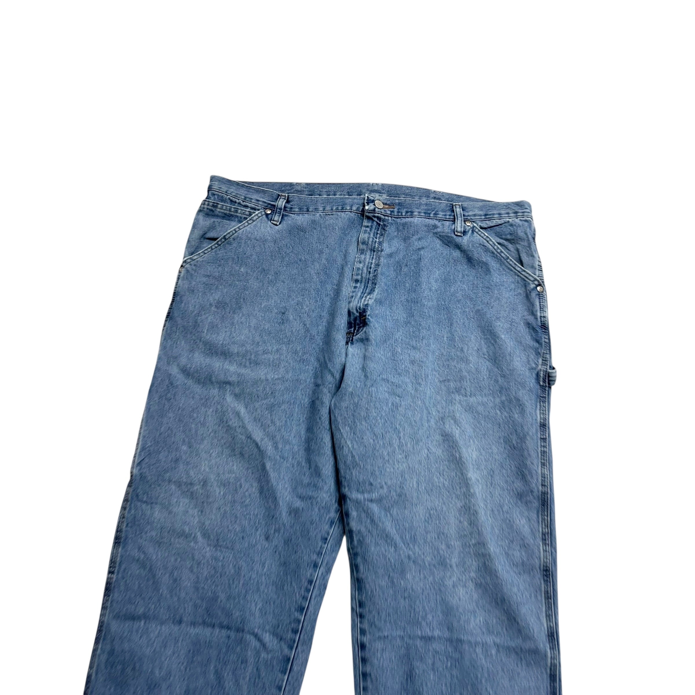 Wrangler Carpenter Jeans W42 L30 Mens Light Blue Relaxed Baggy Fit Denim (E)