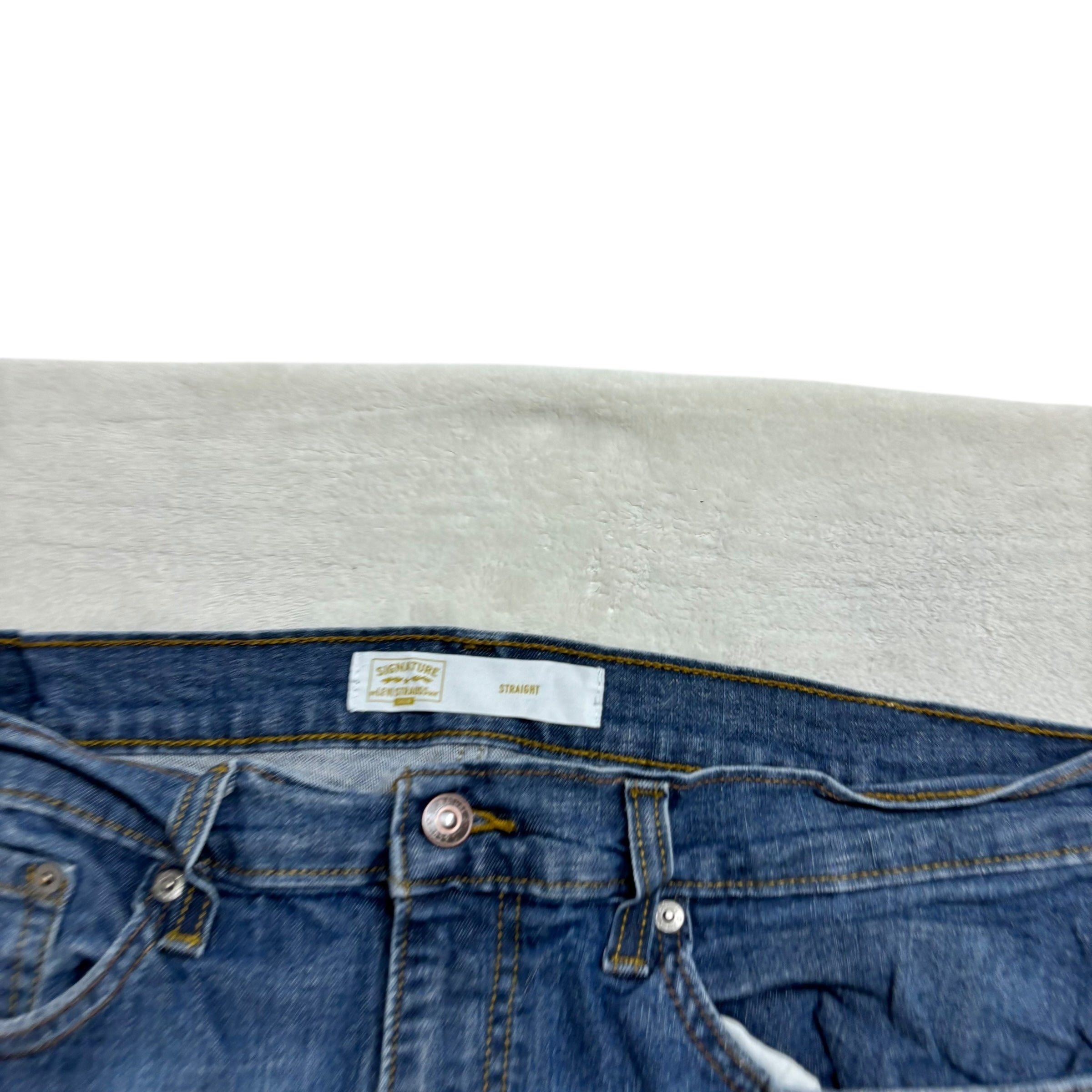 Levis Signature Jeans W36 L30 Mens Mid Blue Regular Straight Fit Stretch (E)