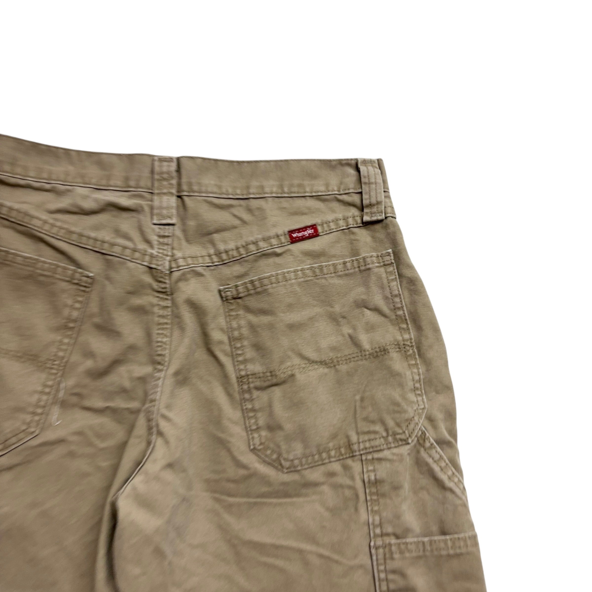 Wrangler Baggy Jorts W32 Mens Beige Canvas Shorts Relaxed Fit Carpenter (E)