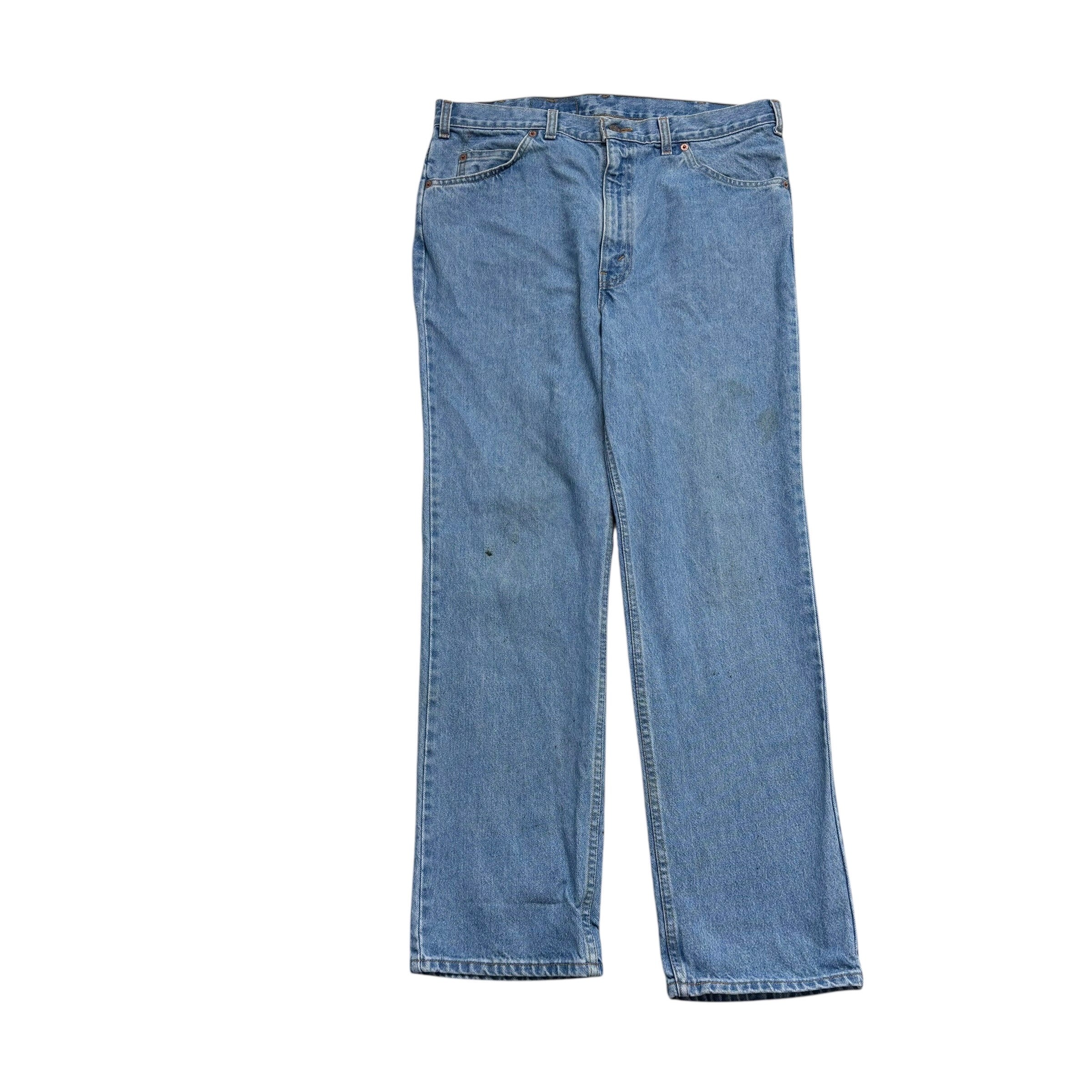 Levis Jeans W36 L31 Mens Light Blue Regular Straight Fit Vintage Denim (F)