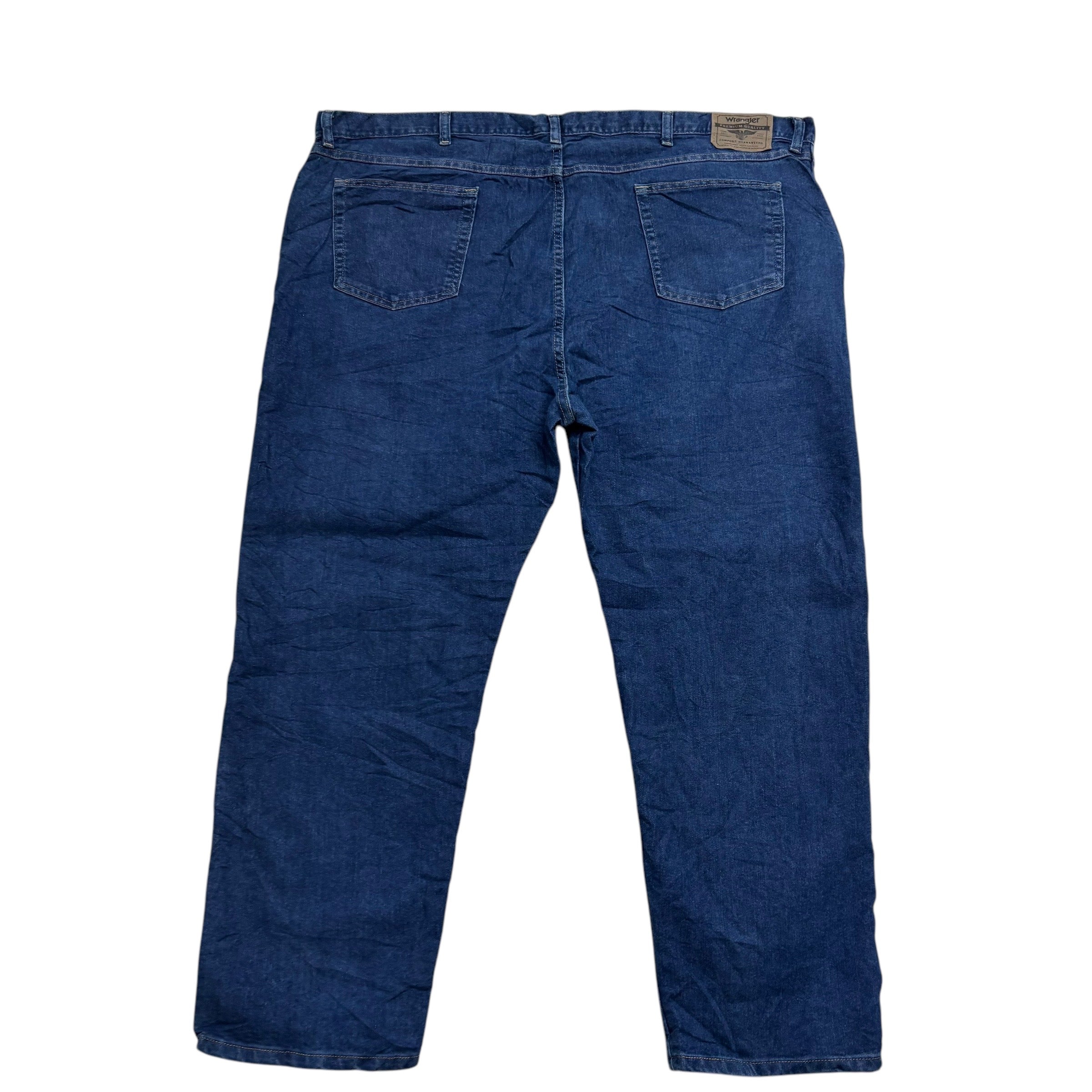 Wrangler Jeans W48 L30 Mens Dark Blue Regular Straight Fit Vintage Denim (E)