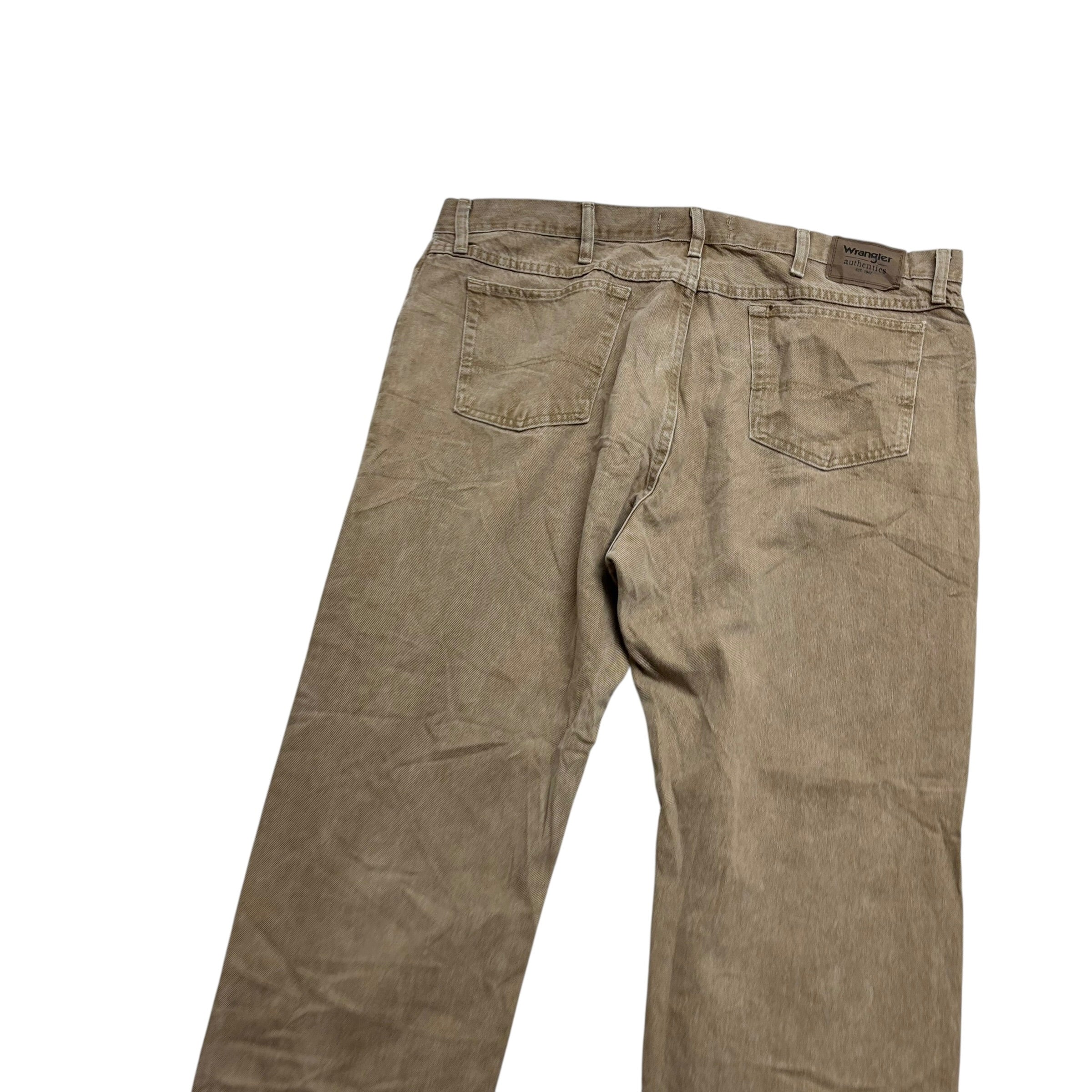 Wrangler Jeans W42 L30 Mens Tan Regular Straight Fit Denim