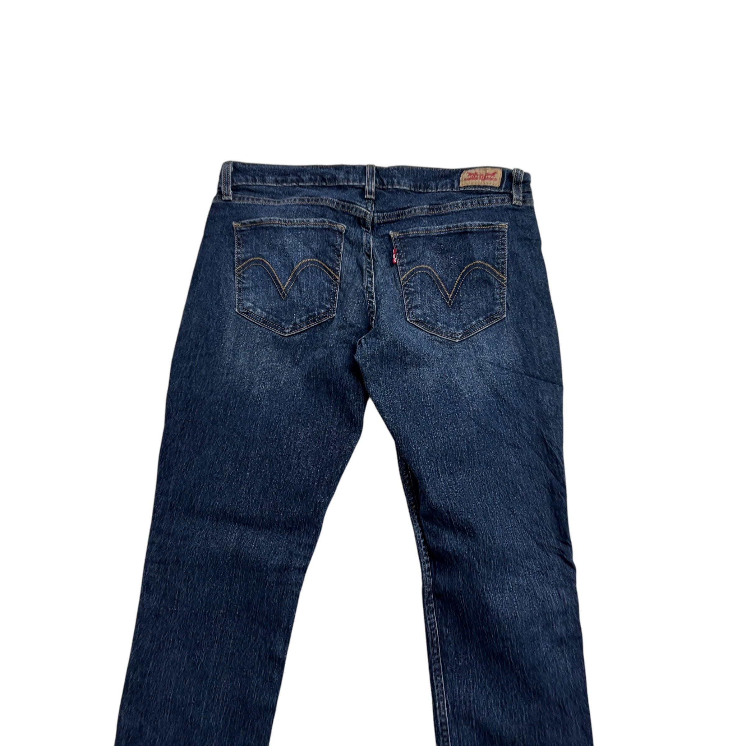 Levis 524 Jeans W30 L32 Womens Dark Blue Skinny Fit Stretch Denim (E)