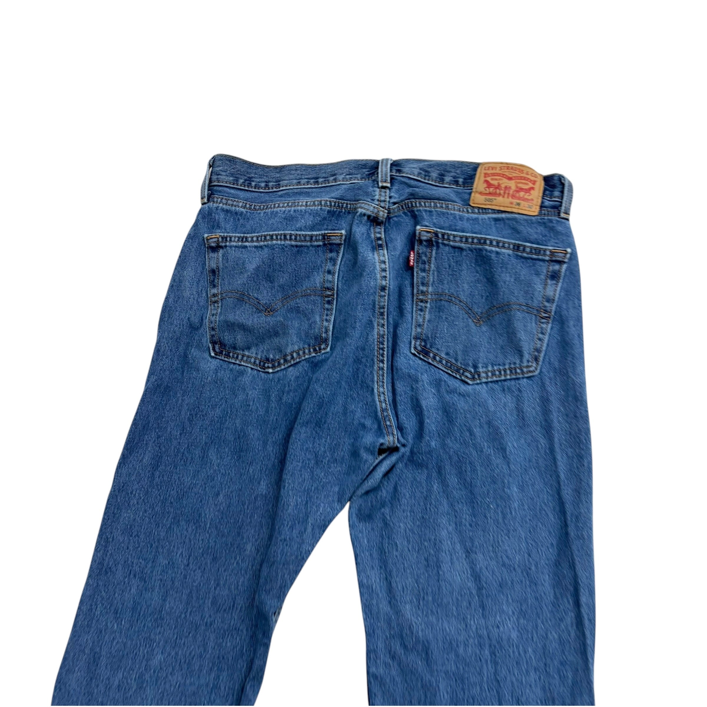 Levis 505 Jeans W36 L30 Mens Mid Blue Regular Straight Fit Denim